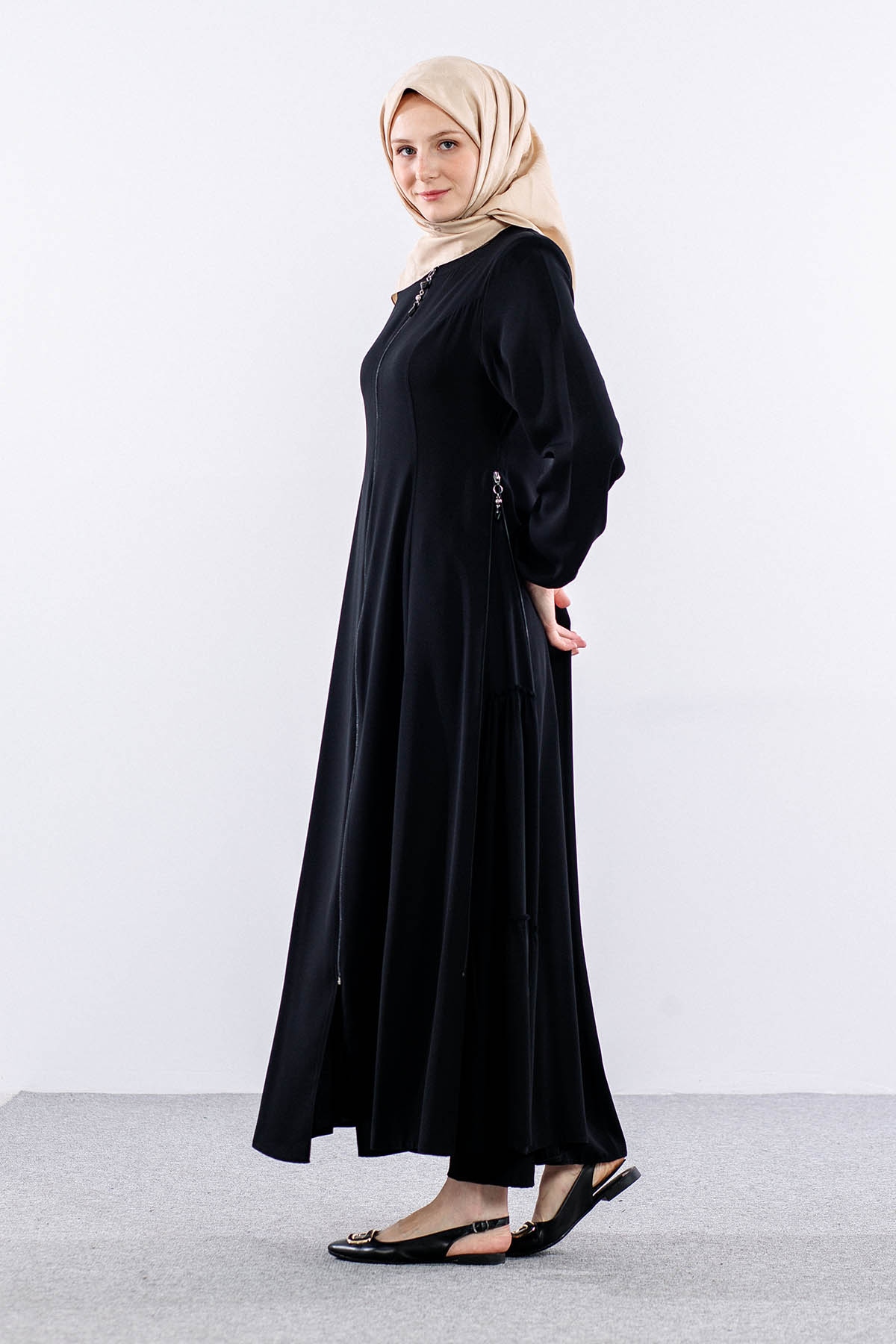 1484 Ferace 42-52 Ayşil - Siyah - 3