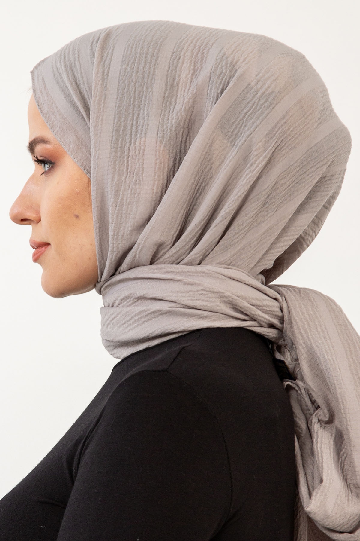 15063 Naturel Line şal - Gumus - 3