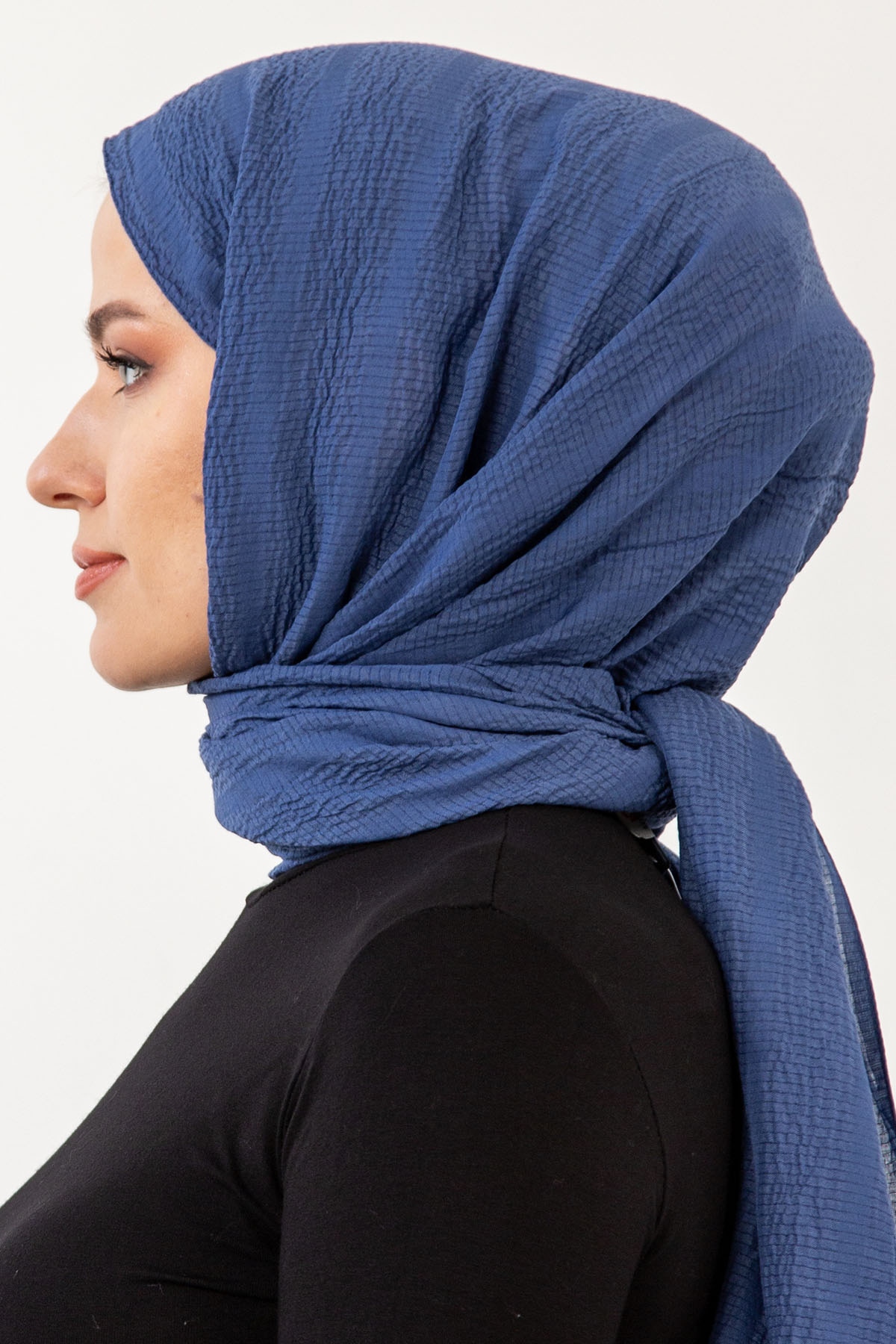 15063 Naturel Line şal - Indigo - 3