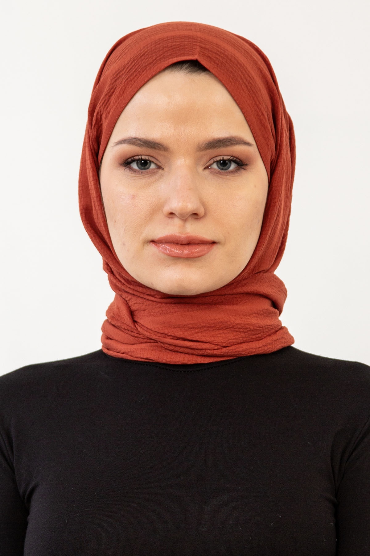 15063 Naturel Line şal - Kiremit - 1