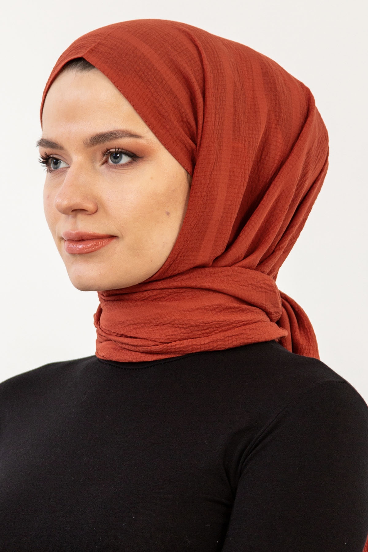 15063 Naturel Line şal - Kiremit - 2