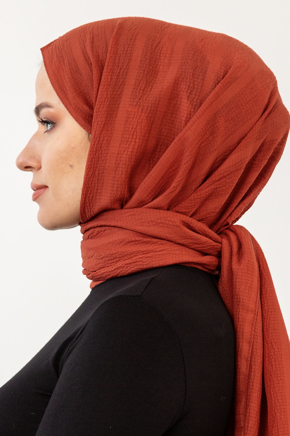 15063 Naturel Line şal - Kiremit - 3