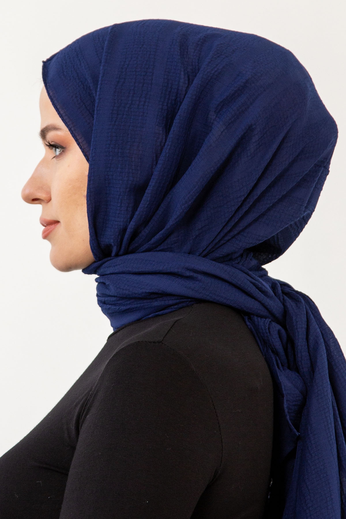 15063 Naturel Line şal - Lacivert - 3