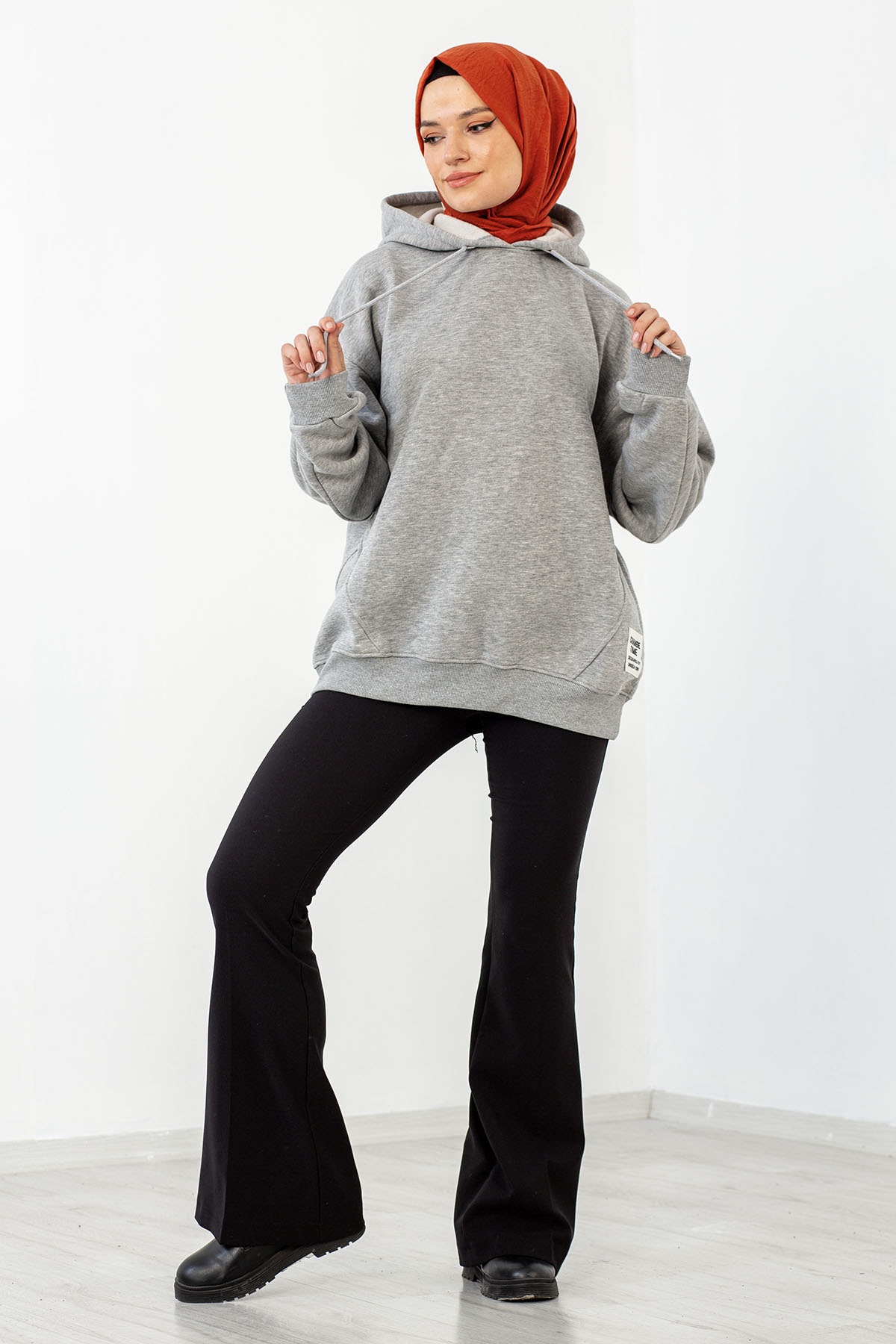 1524 Sweat Bluz 38-44 - Gri - 1