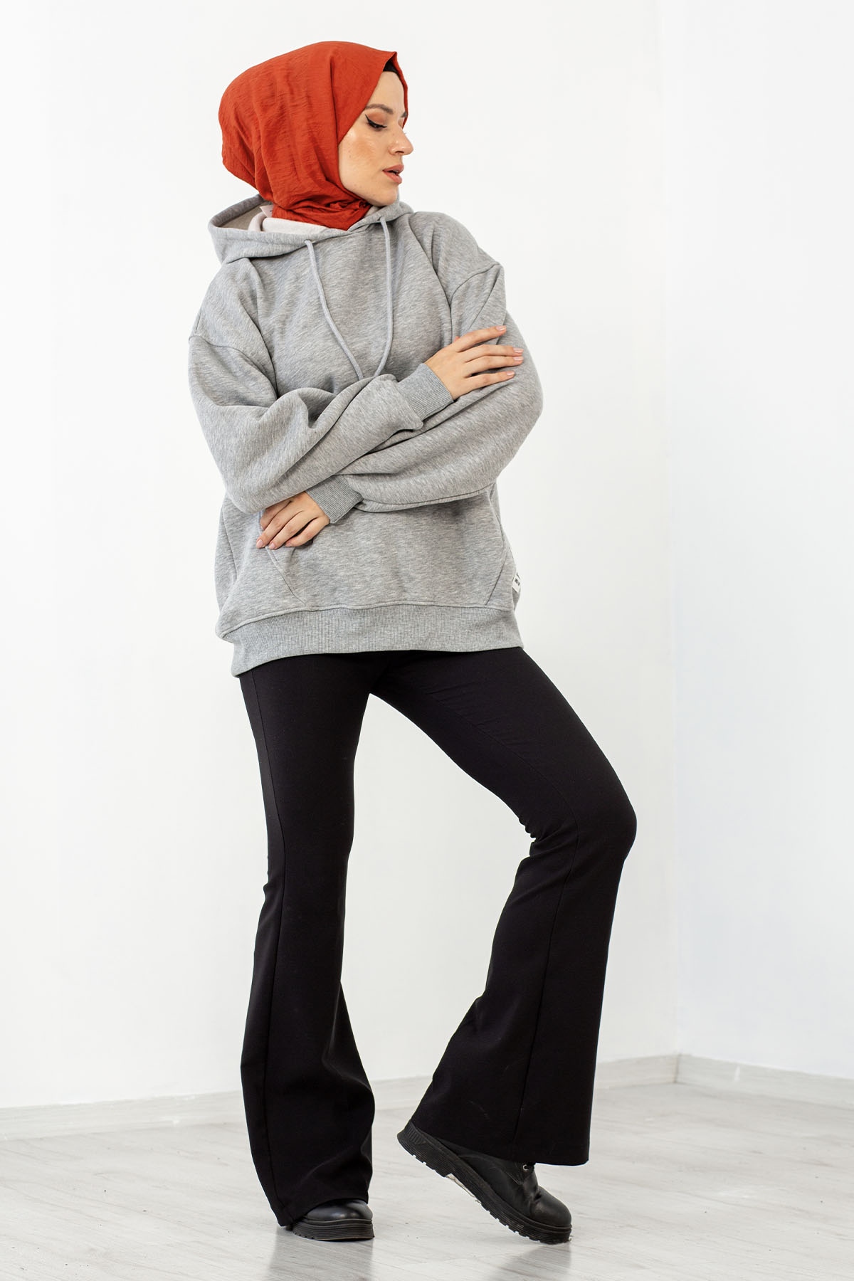 1524 Sweat Bluz 38-44 - Gri - 2