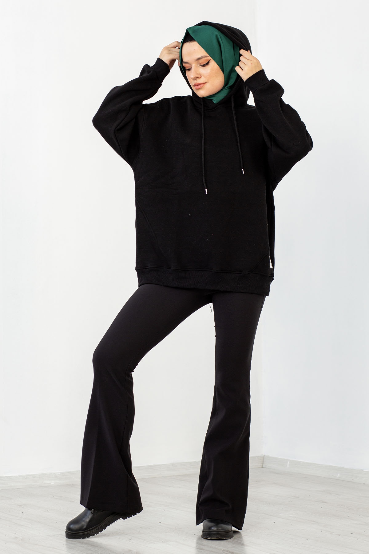 1524 Sweat Bluz 38-44 - Siyah - 2