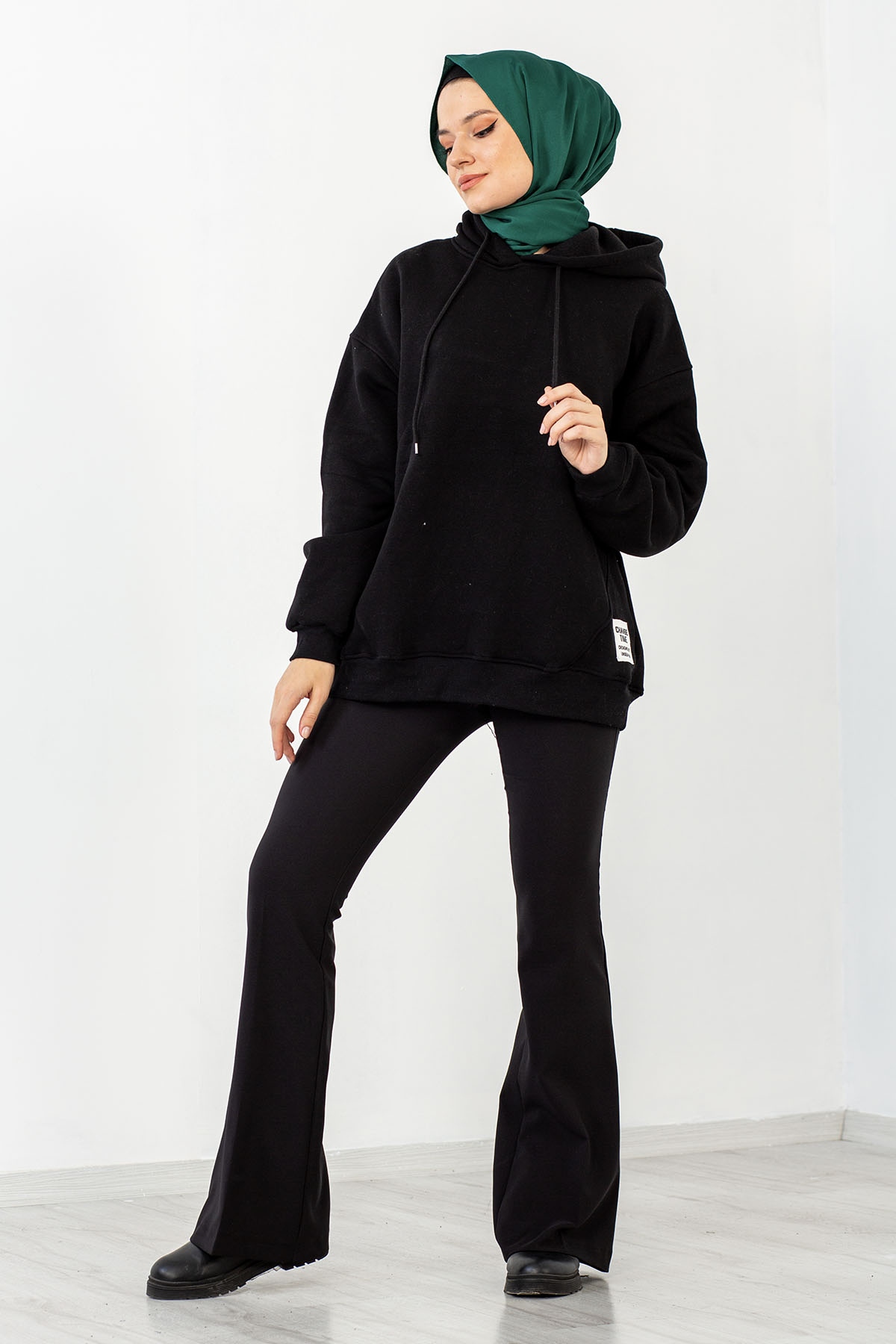 1524 Sweat Bluz 38-44 - Siyah - 3