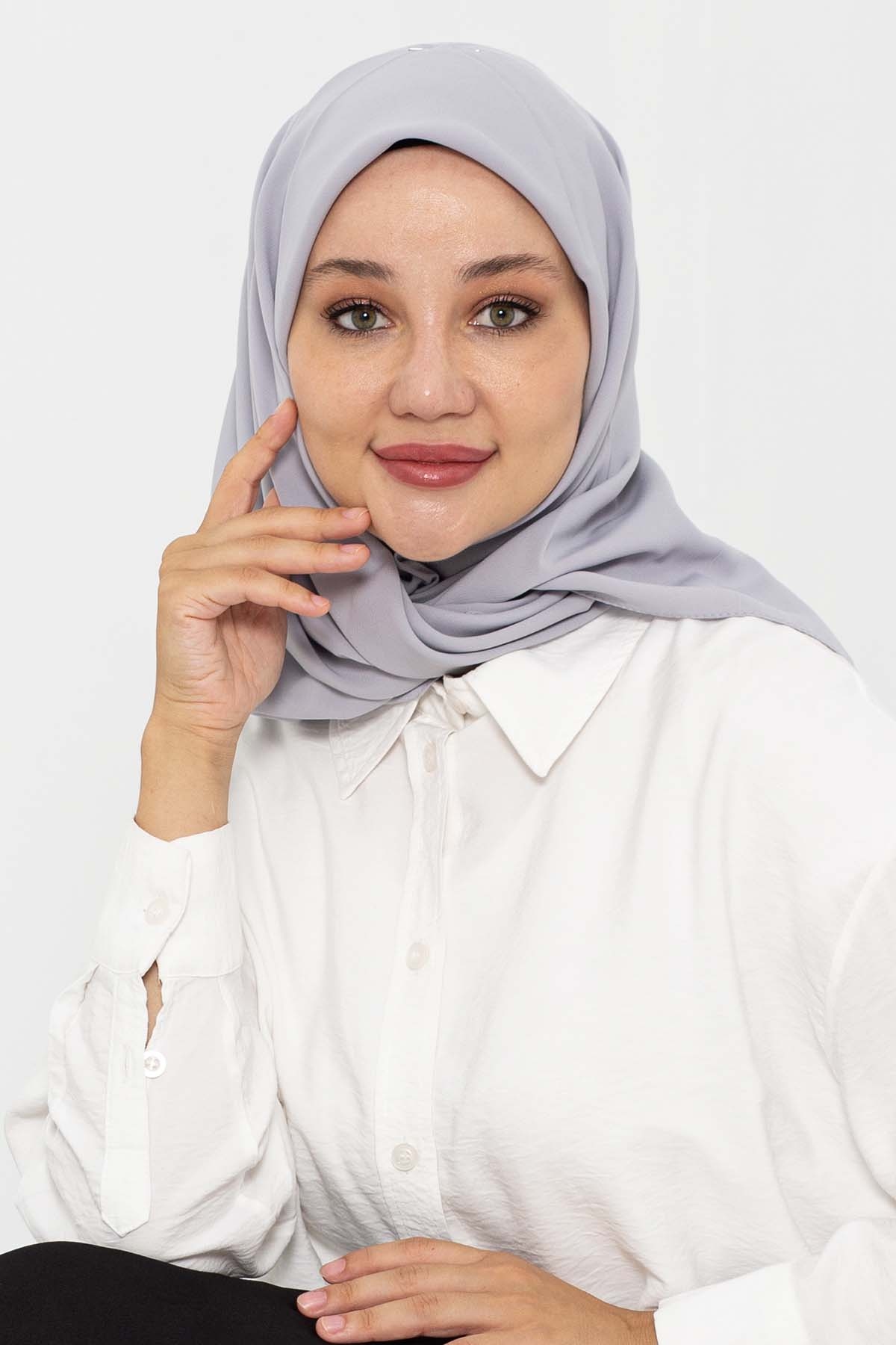 15263 Medine İpeği Eşarp - Gumus - 2