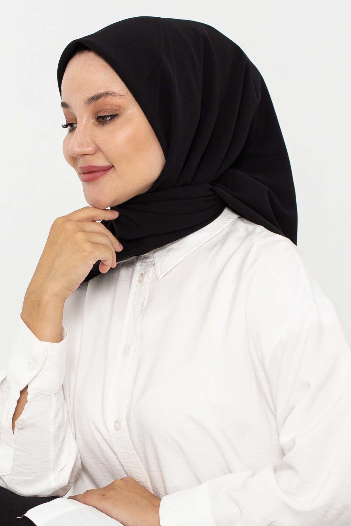 15263 Medine İpeği Eşarp - Siyah - 2