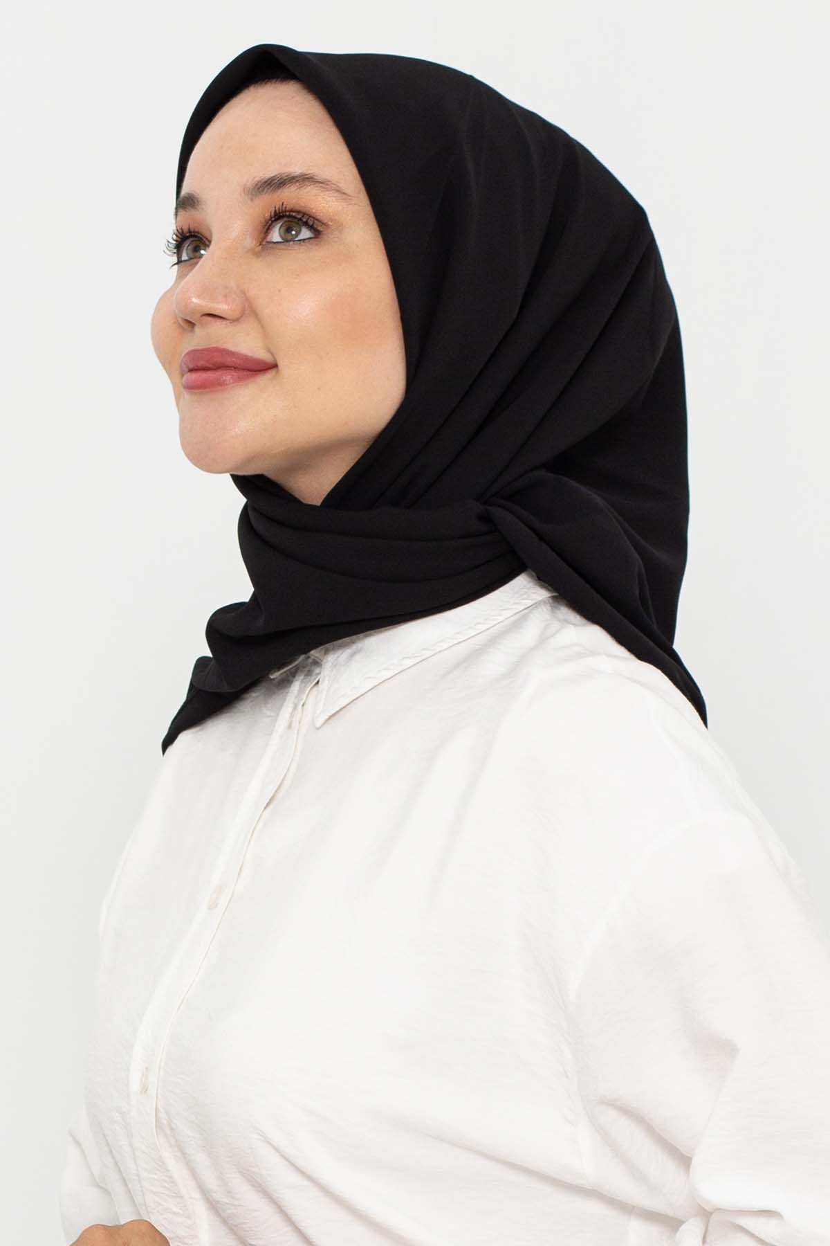 15263 Medine İpeği Eşarp - Siyah - 3