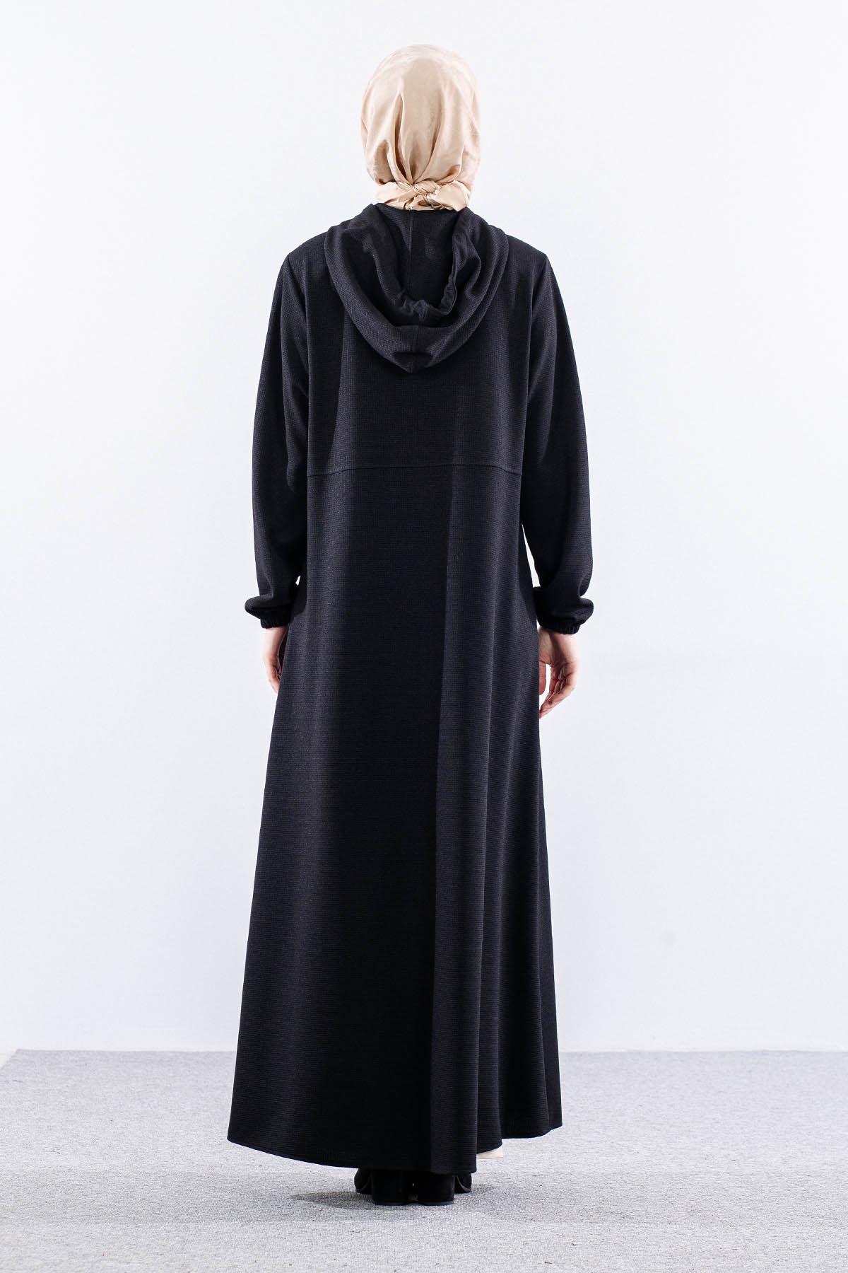 1597 Ferace 44-54 Nur Luna Kis Kumas - Siyah - 5