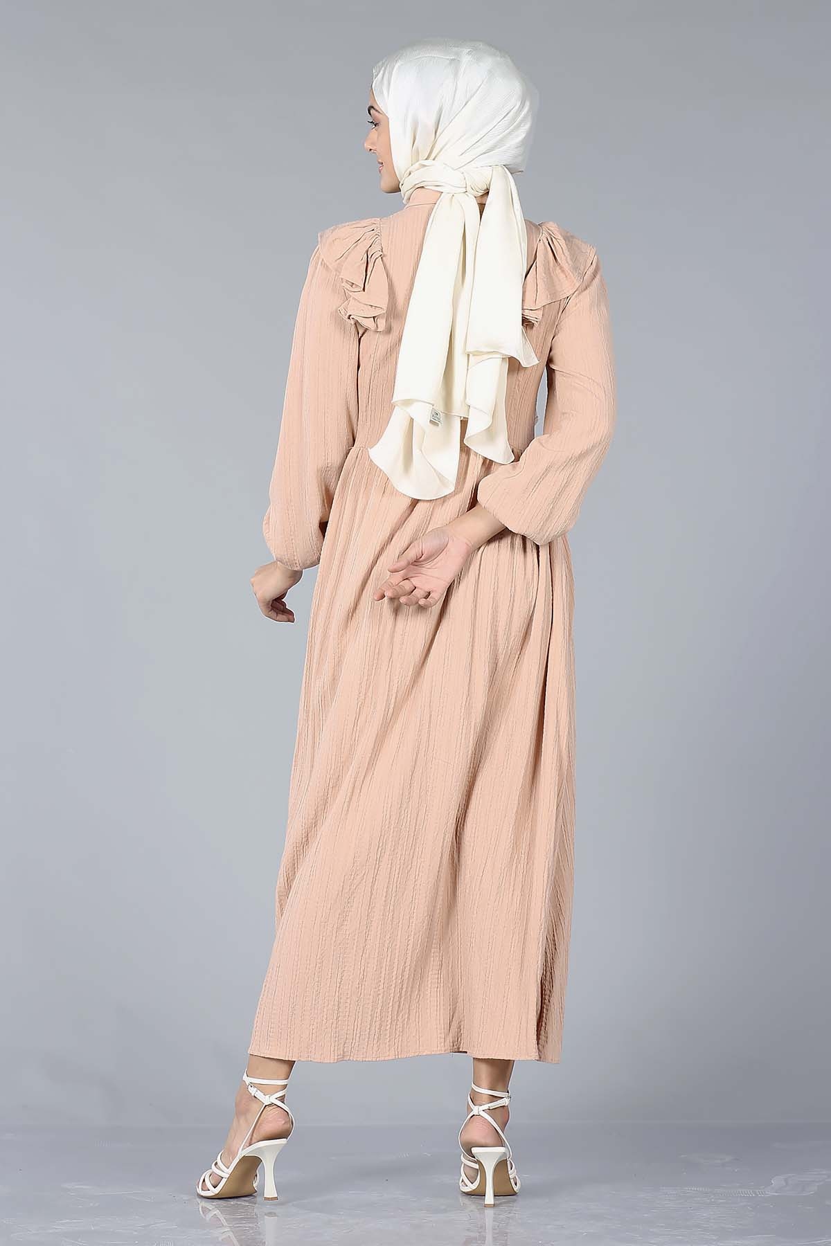 1667 Elbise 38-44 Firfir - S.kahve - 4