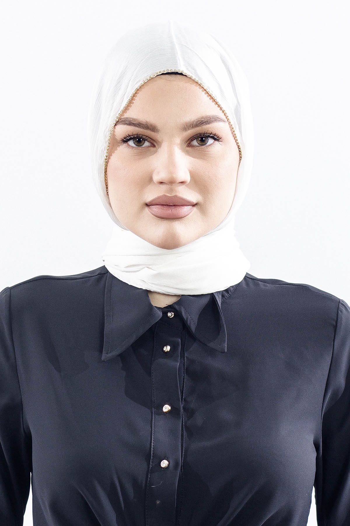 16862 Fv Taşli Brillant şal - Ekru - 1