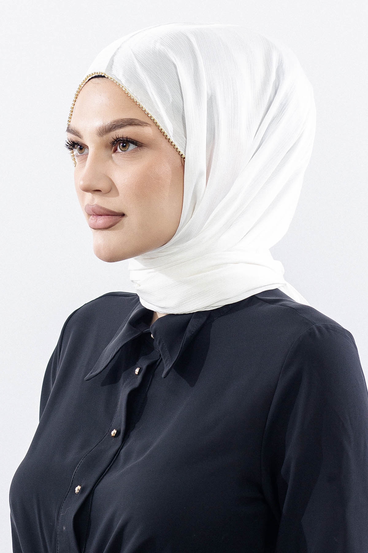 16862 Fv Taşli Brillant şal - Ekru - 2