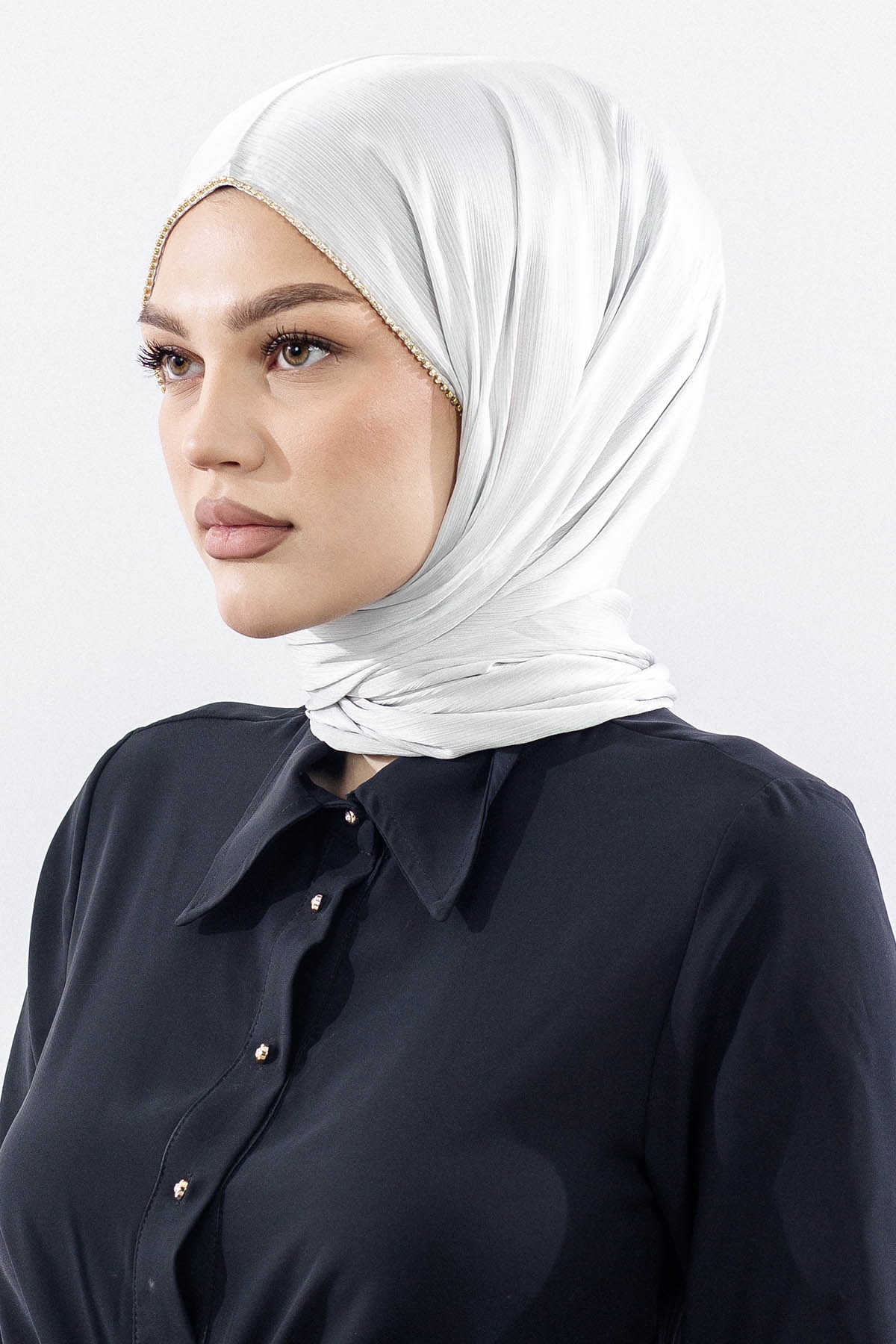 16862 Fv Taşli Brillant şal - Gri_gold - 2