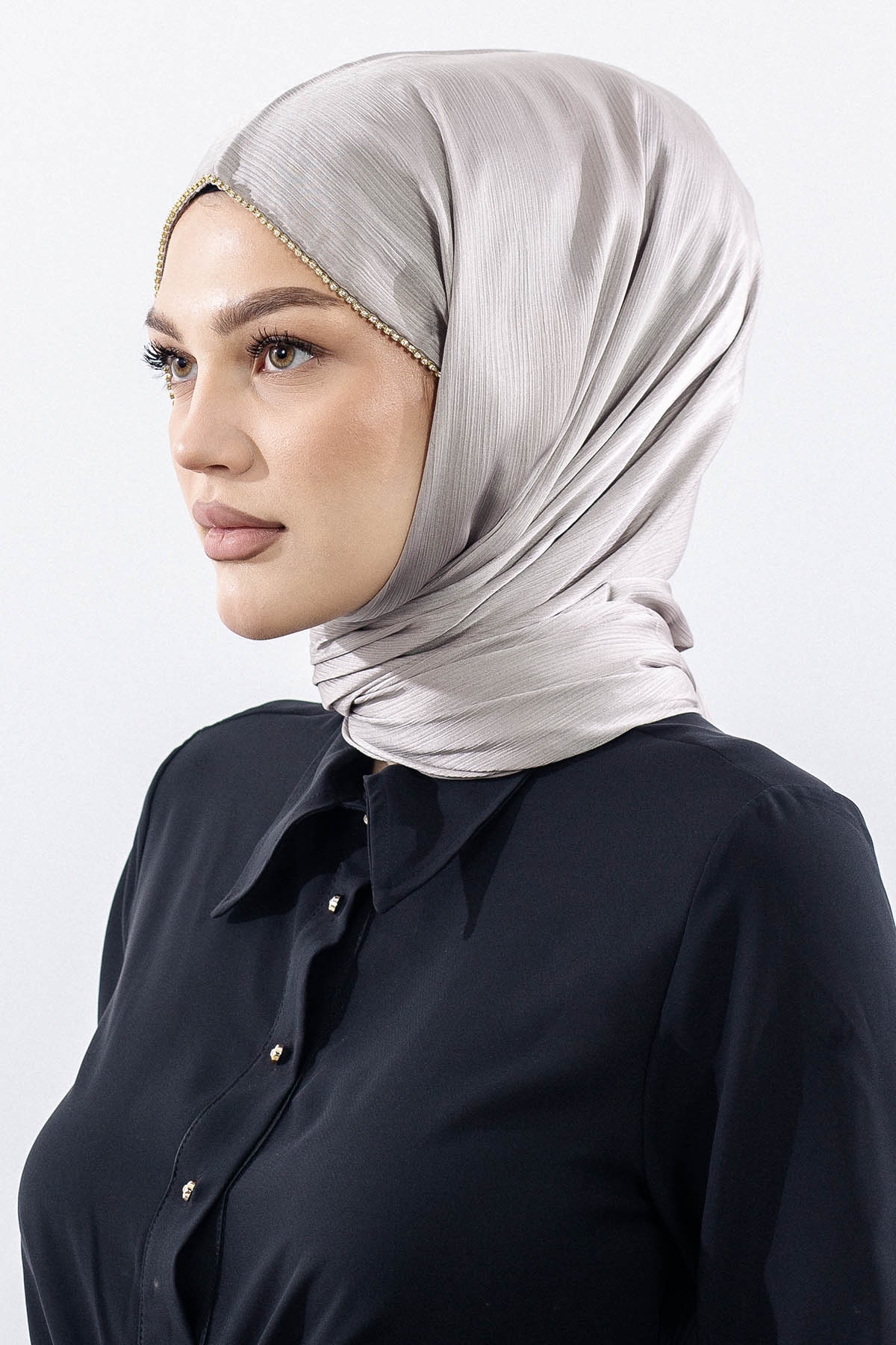 16862 Fv Taşli Brillant şal - Vizon - 2