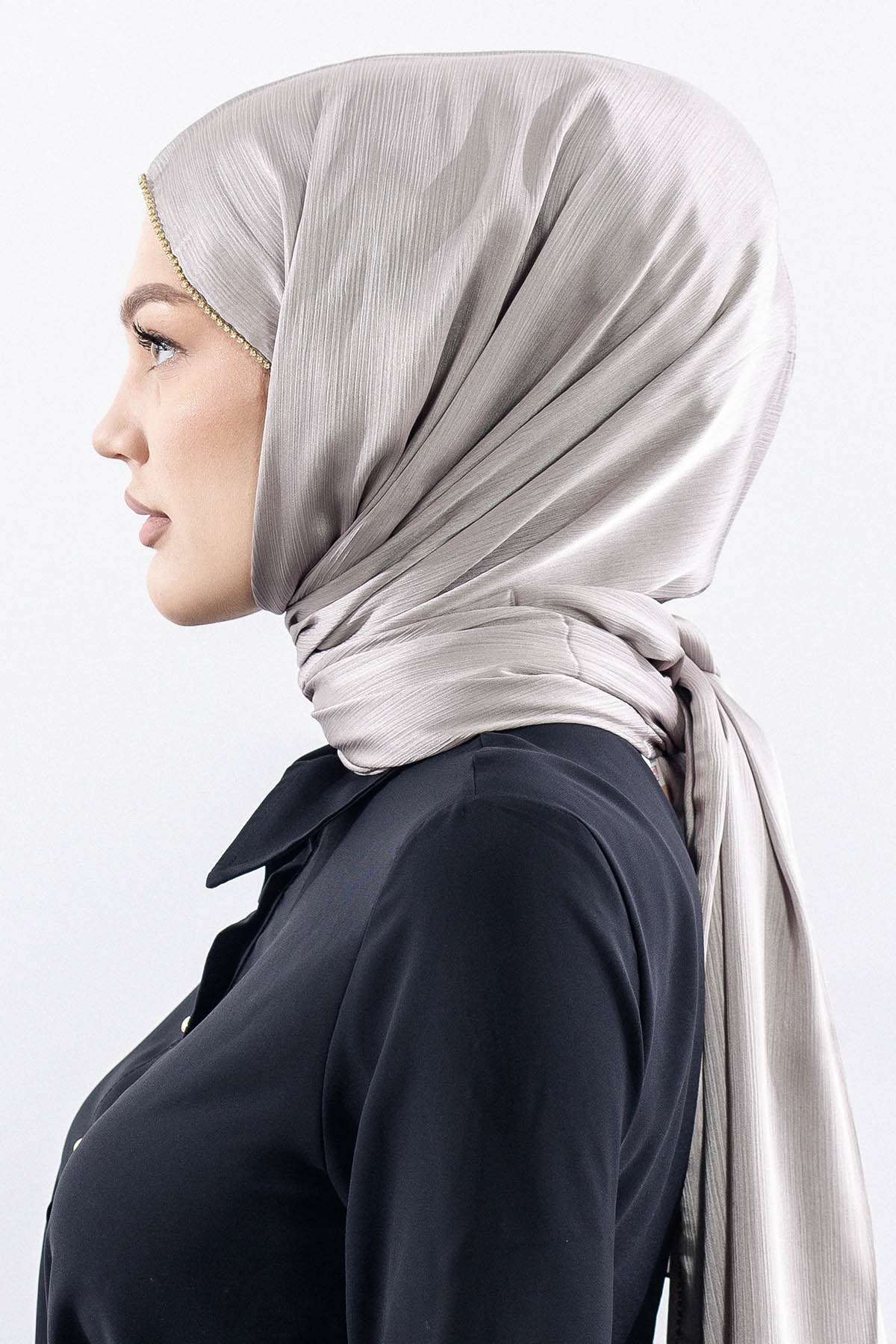 16862 Fv Taşli Brillant şal - Vizon - 3