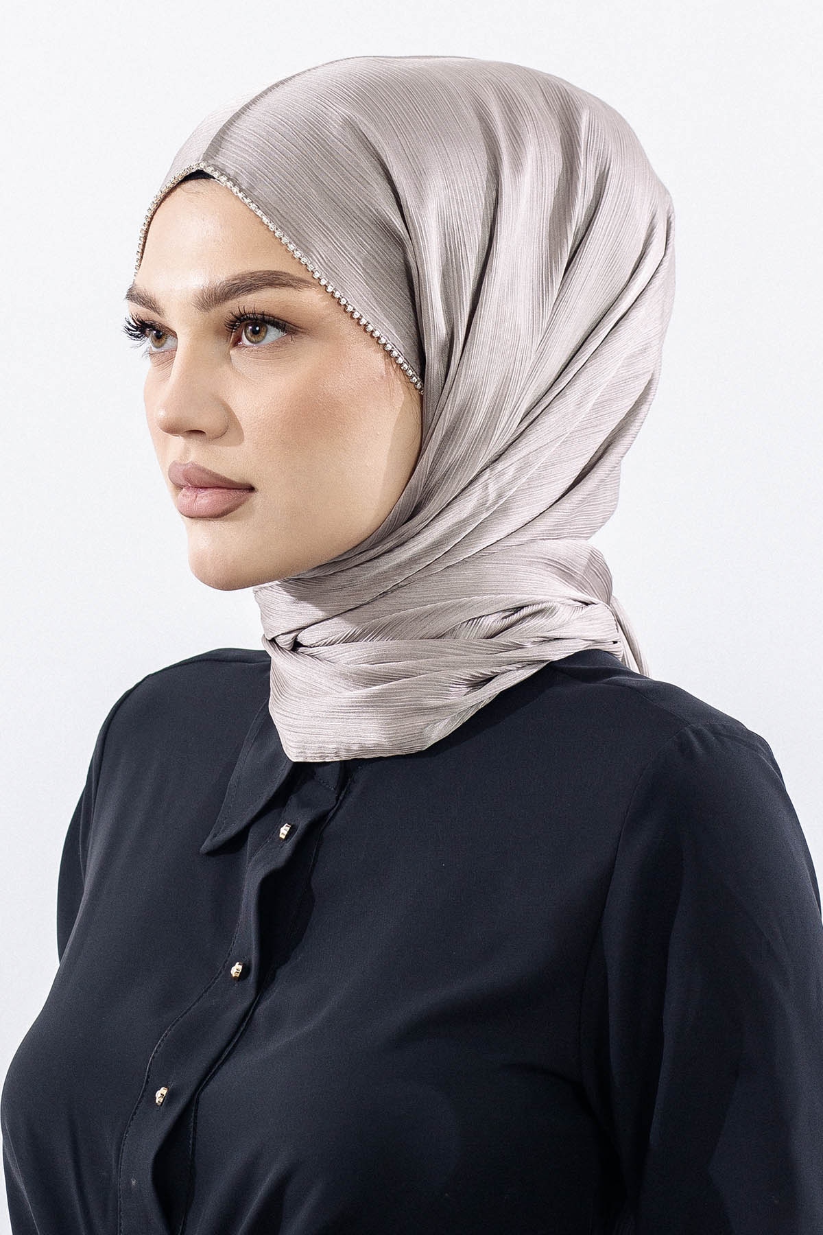 16862 Fv Taşli Brillant şal - Vizon_gri - 2