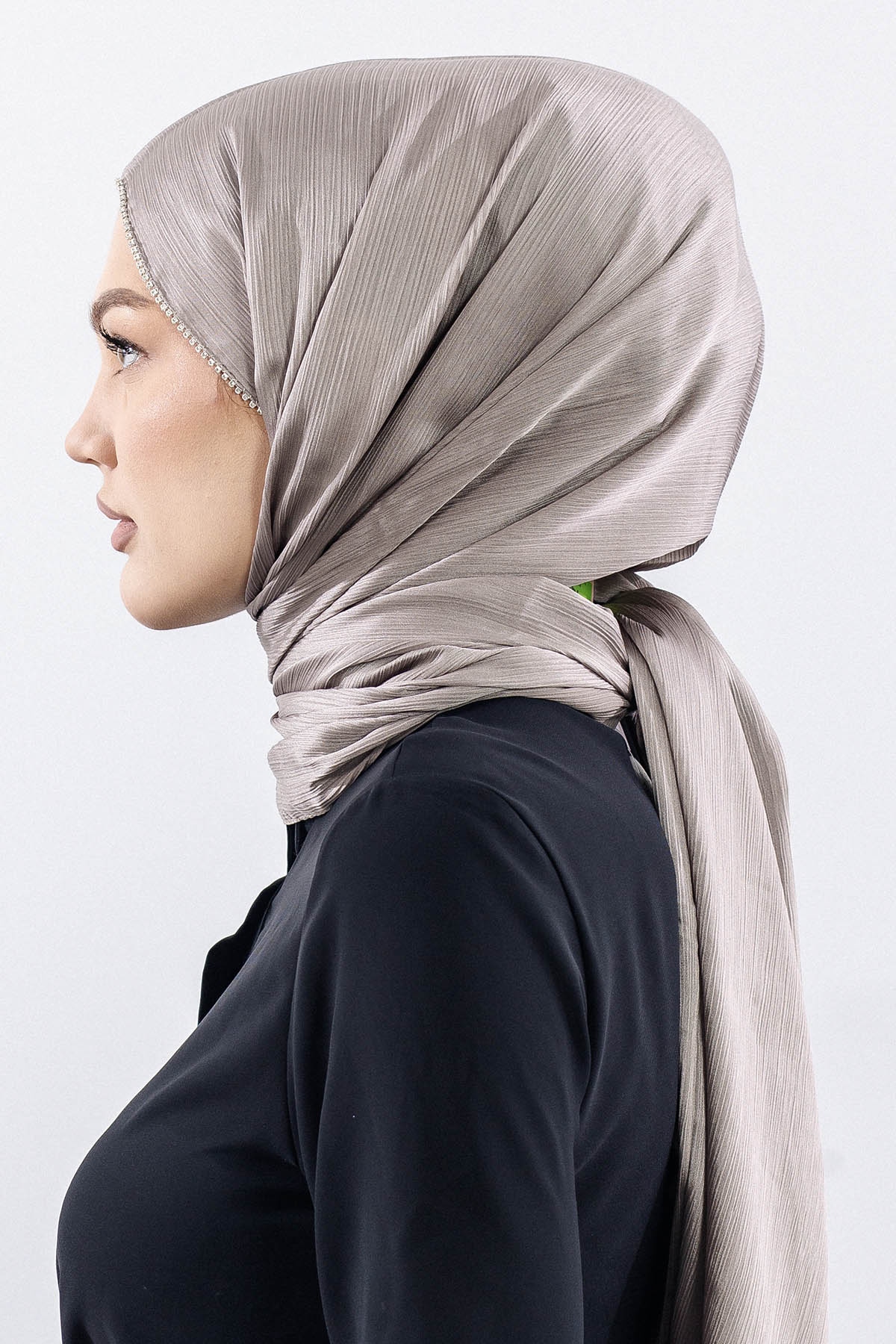 16862 Fv Taşli Brillant şal - Vizon_gri - 3