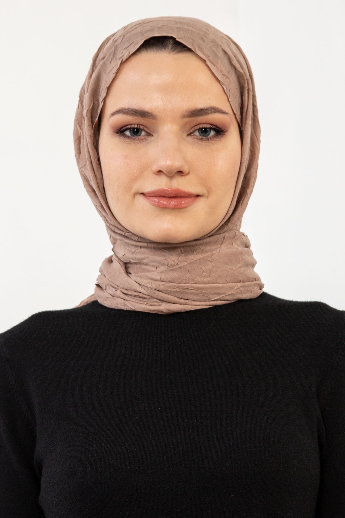 17114 Kraşli Bambu şal - Bej - 1