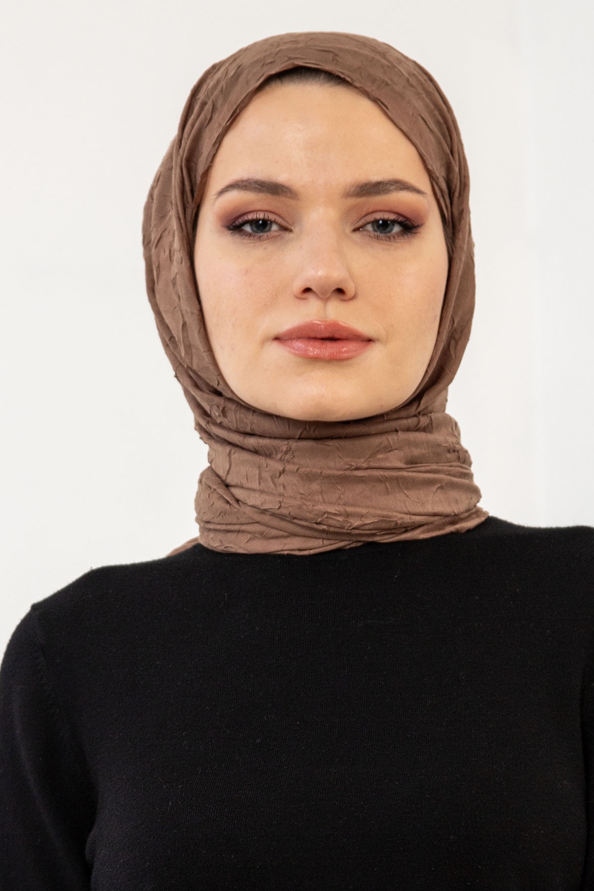 17114 Kraşli Bambu şal - S_kahve - 1