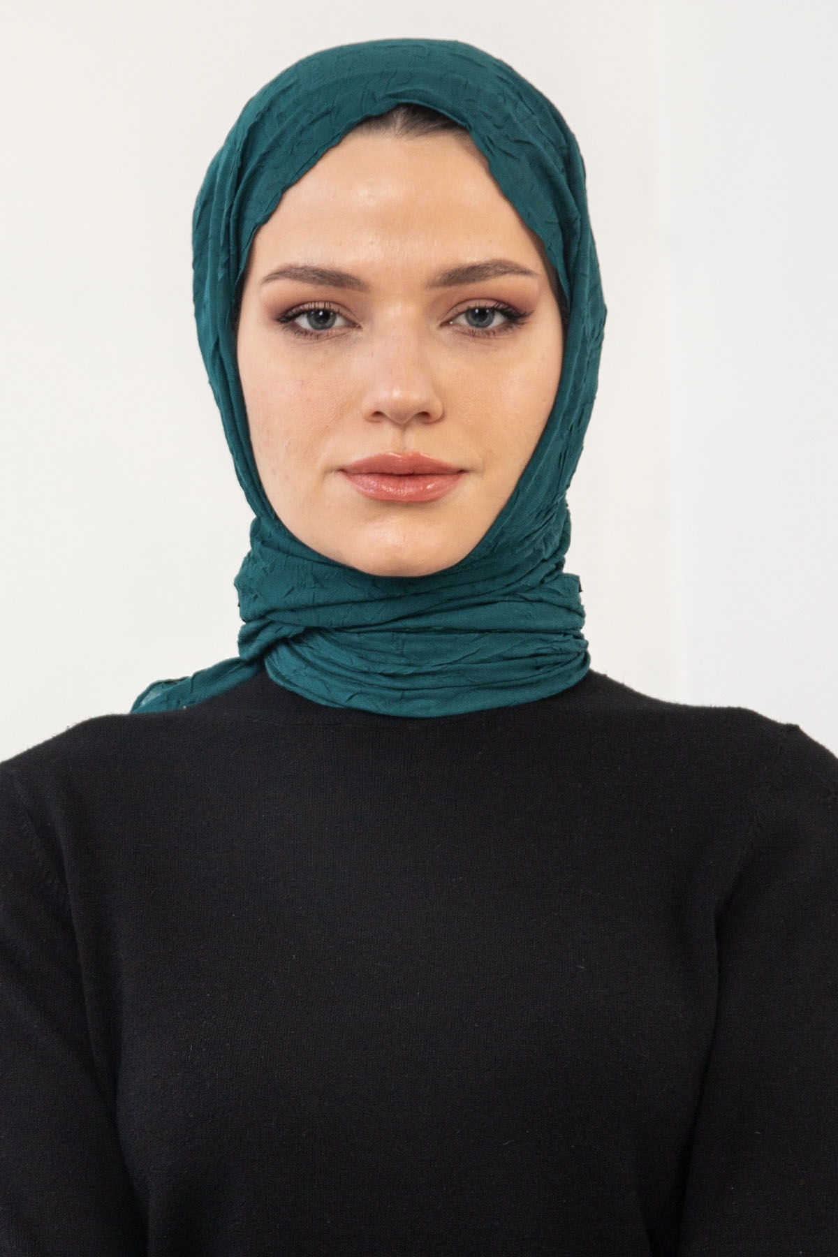 17114 Kraşli Bambu şal - Zumrut - 1