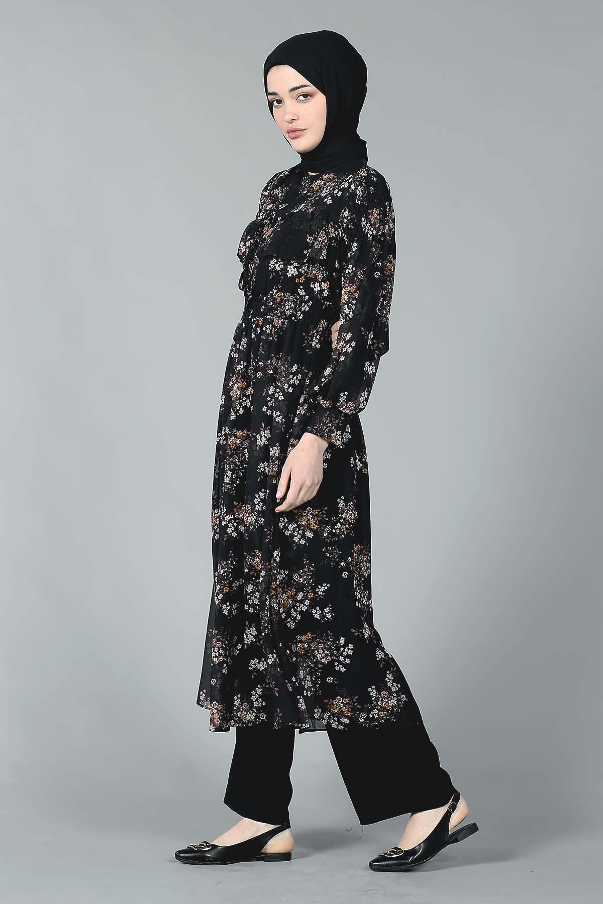 1744 Elbise 38-44 - Siyah - 1