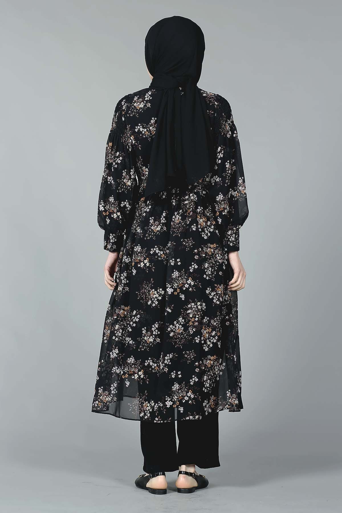 1744 Elbise 38-44 - Siyah - 4