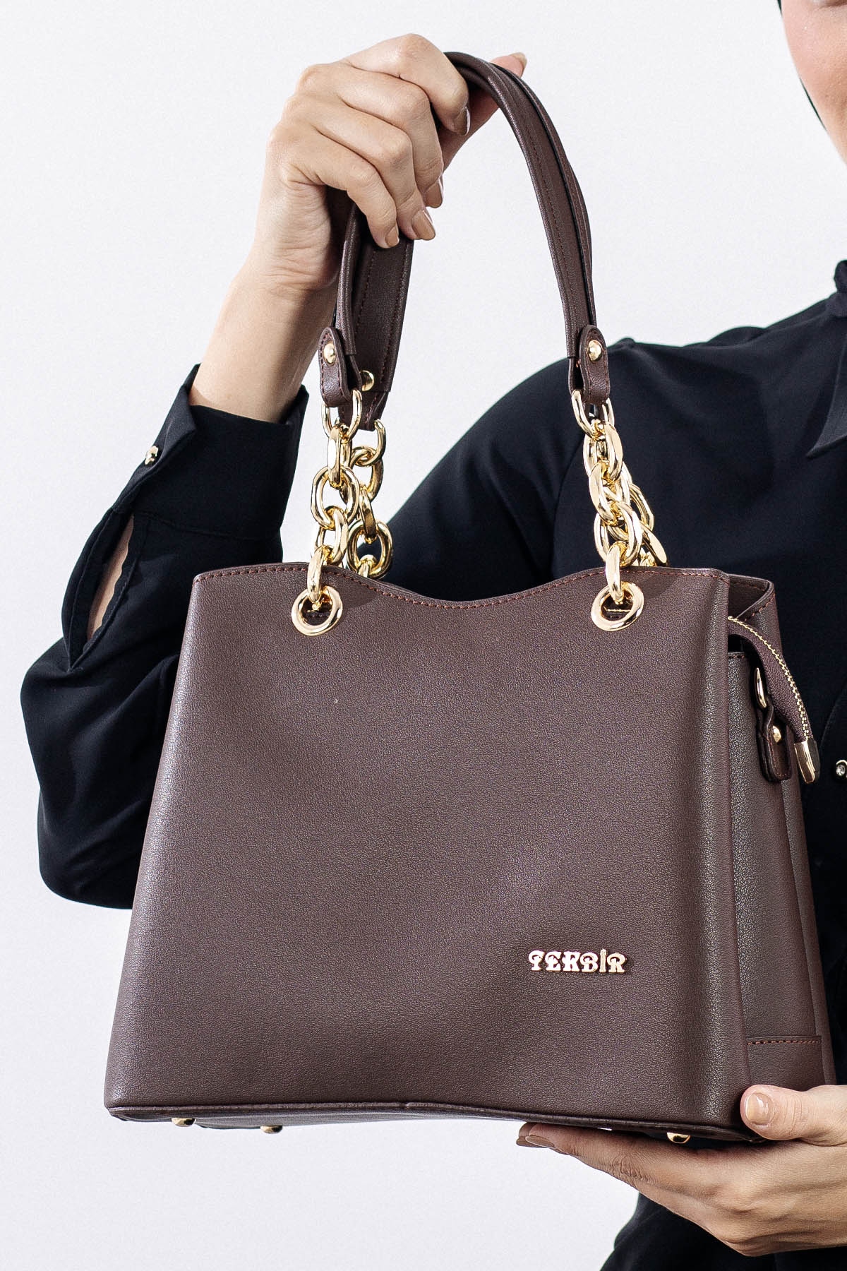 1933 şik Bayan çanta - Kahve - 1