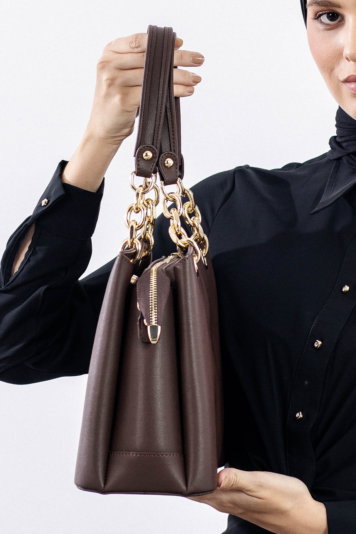 1933 şik Bayan çanta - Kahve - 2