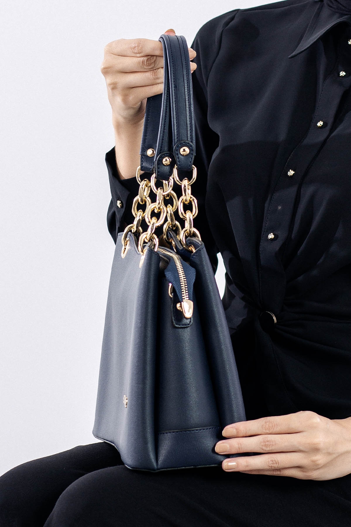 1933 şik Bayan çanta - Lacivert - 2