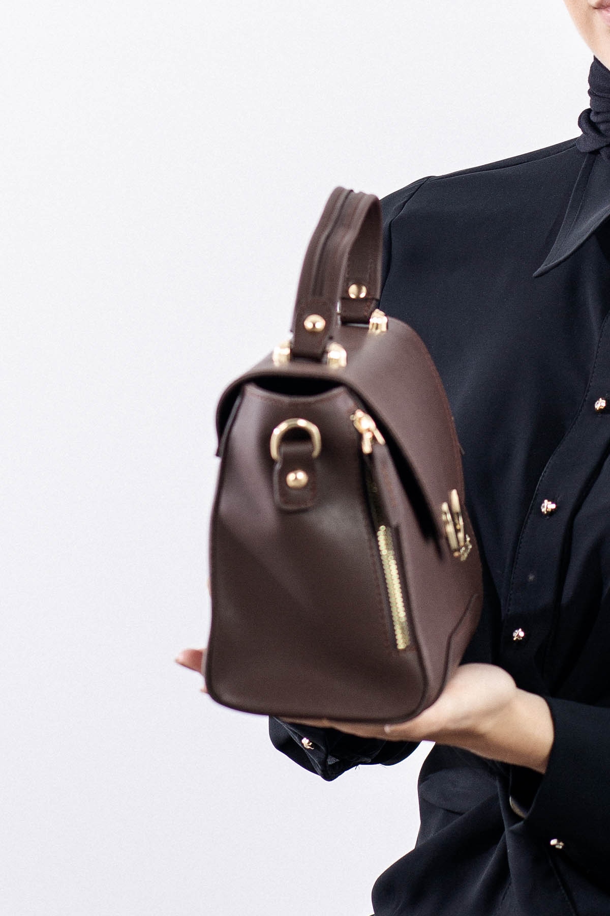 1934 şik Bayan çanta - Kahve - 2