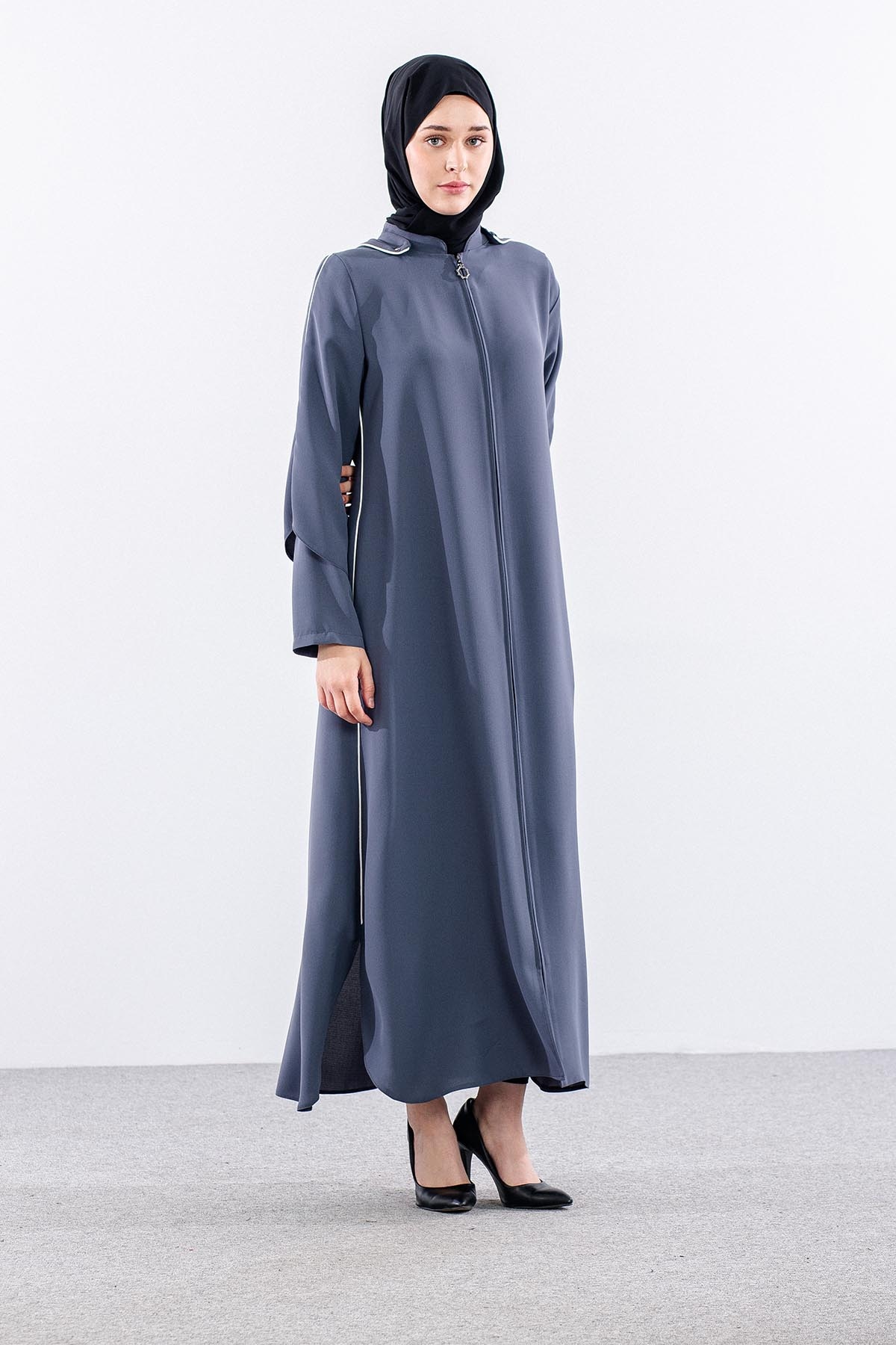 195 Ferace 40-50 Biye Detay - Gri - 1