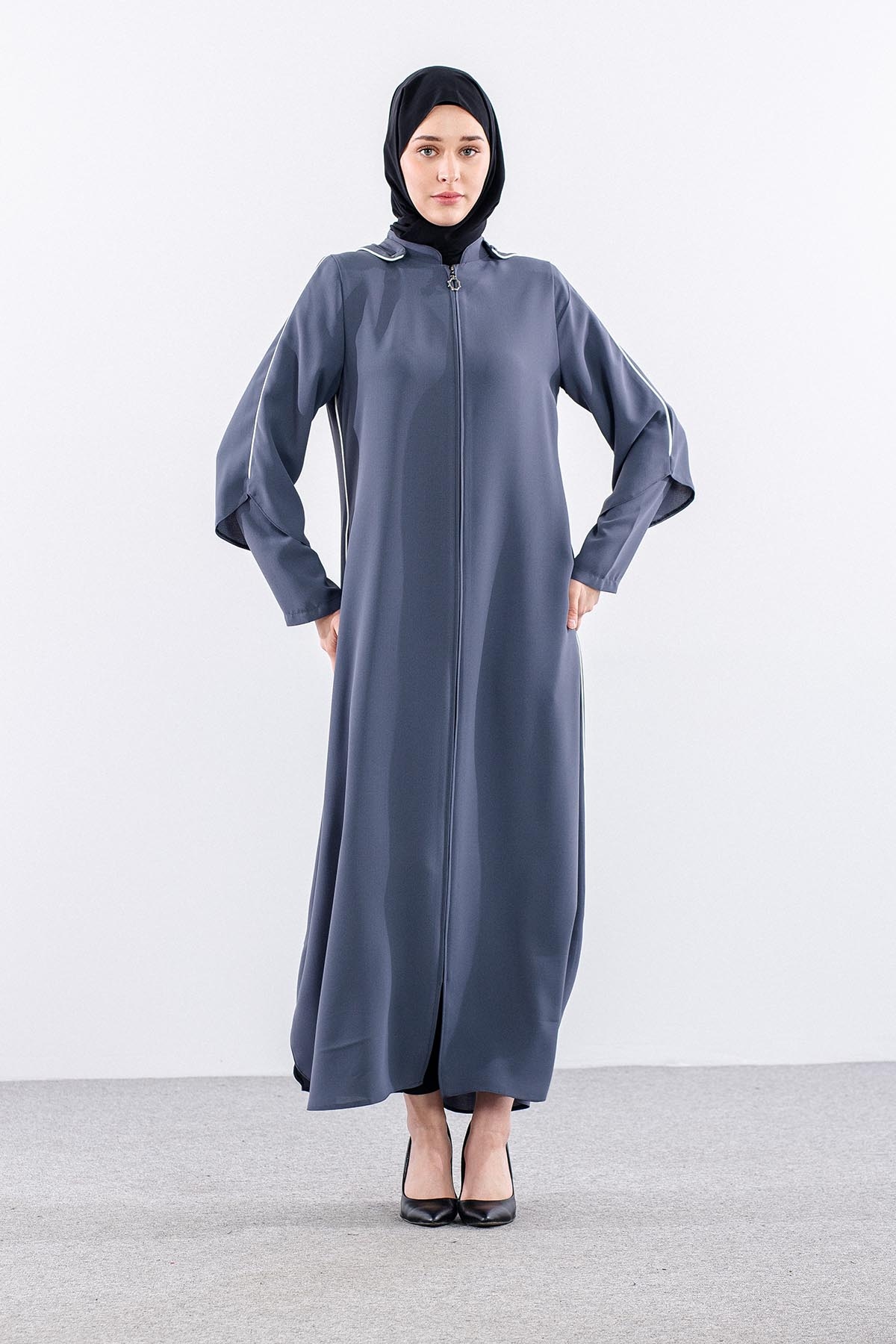 195 Ferace 40-50 Biye Detay - Gri - 2