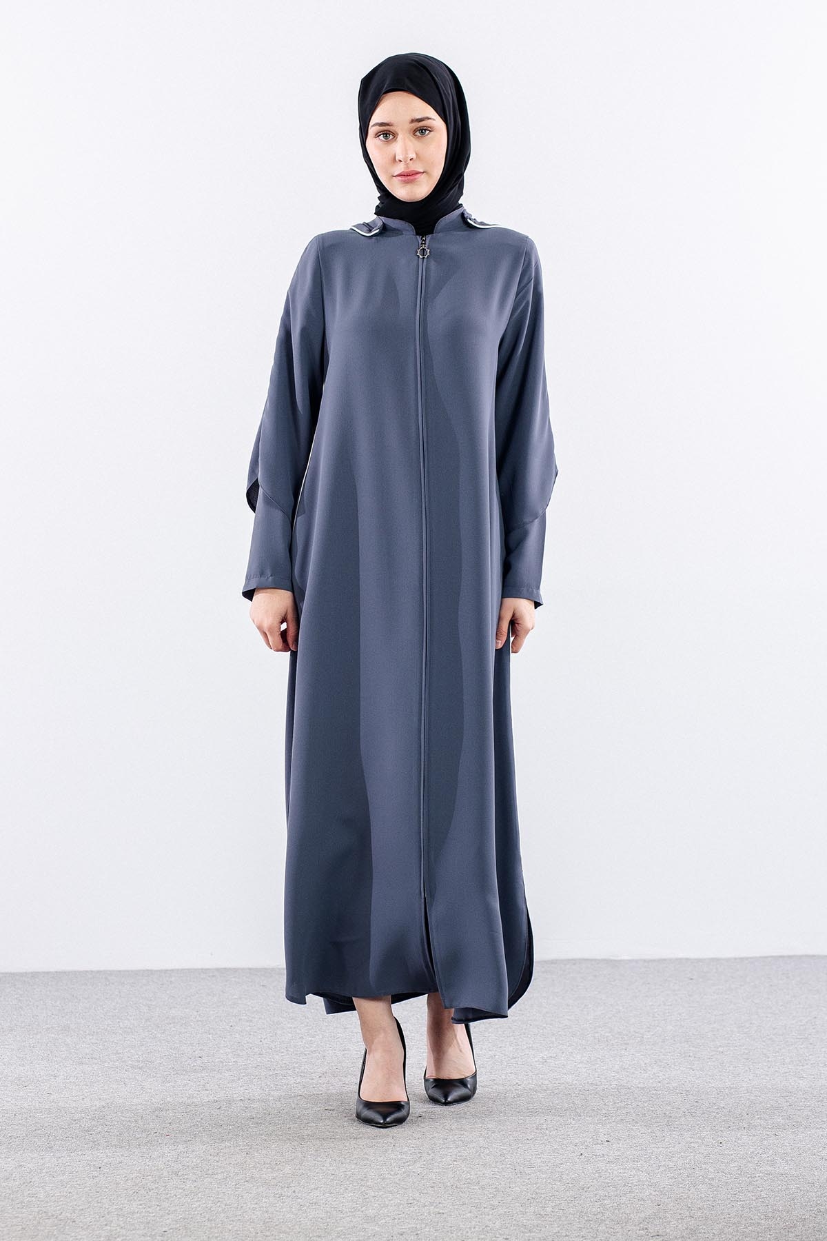 195 Ferace 40-50 Biye Detay - Gri - 3