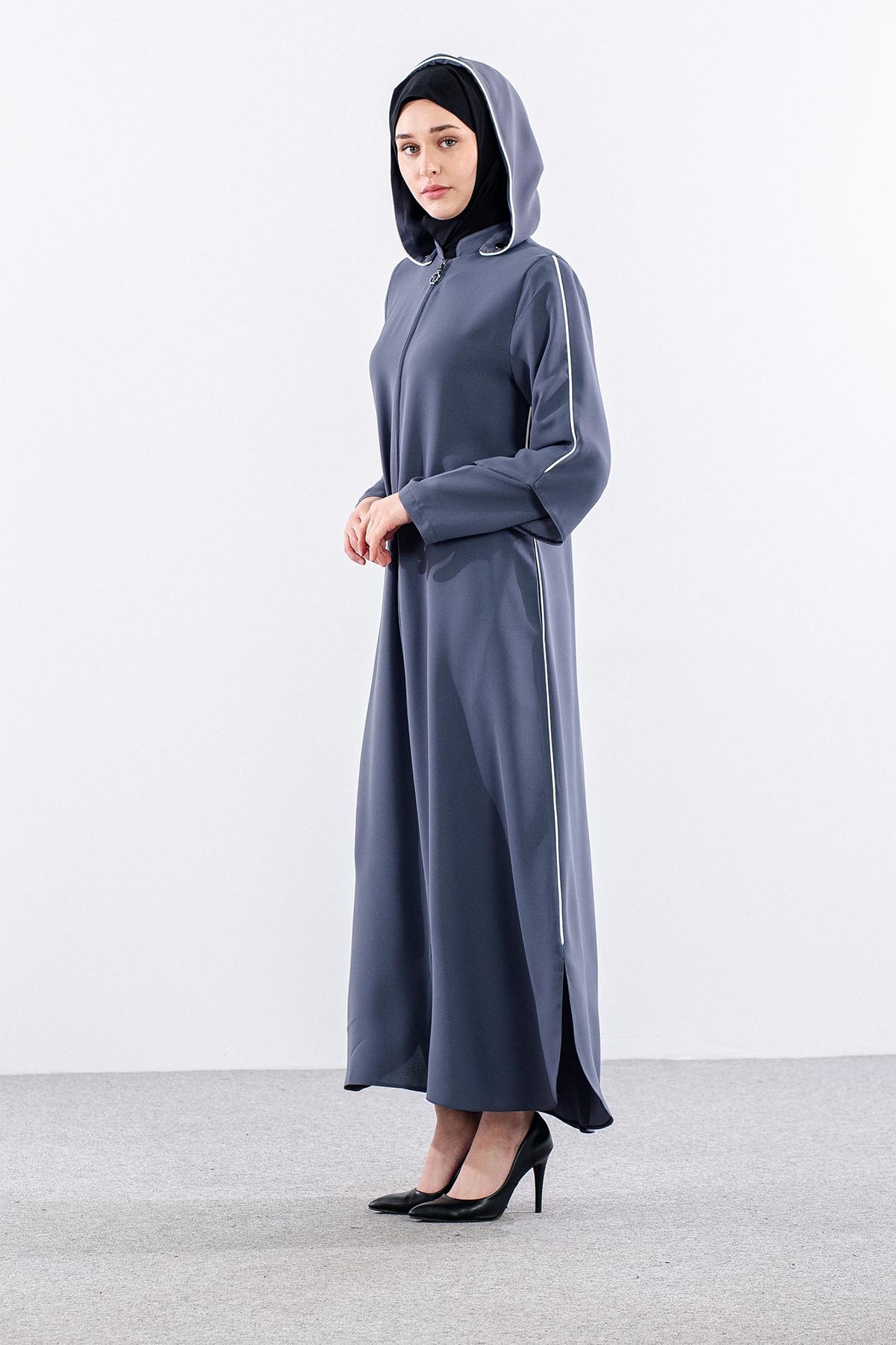 195 Ferace 40-50 Biye Detay - Gri - 5