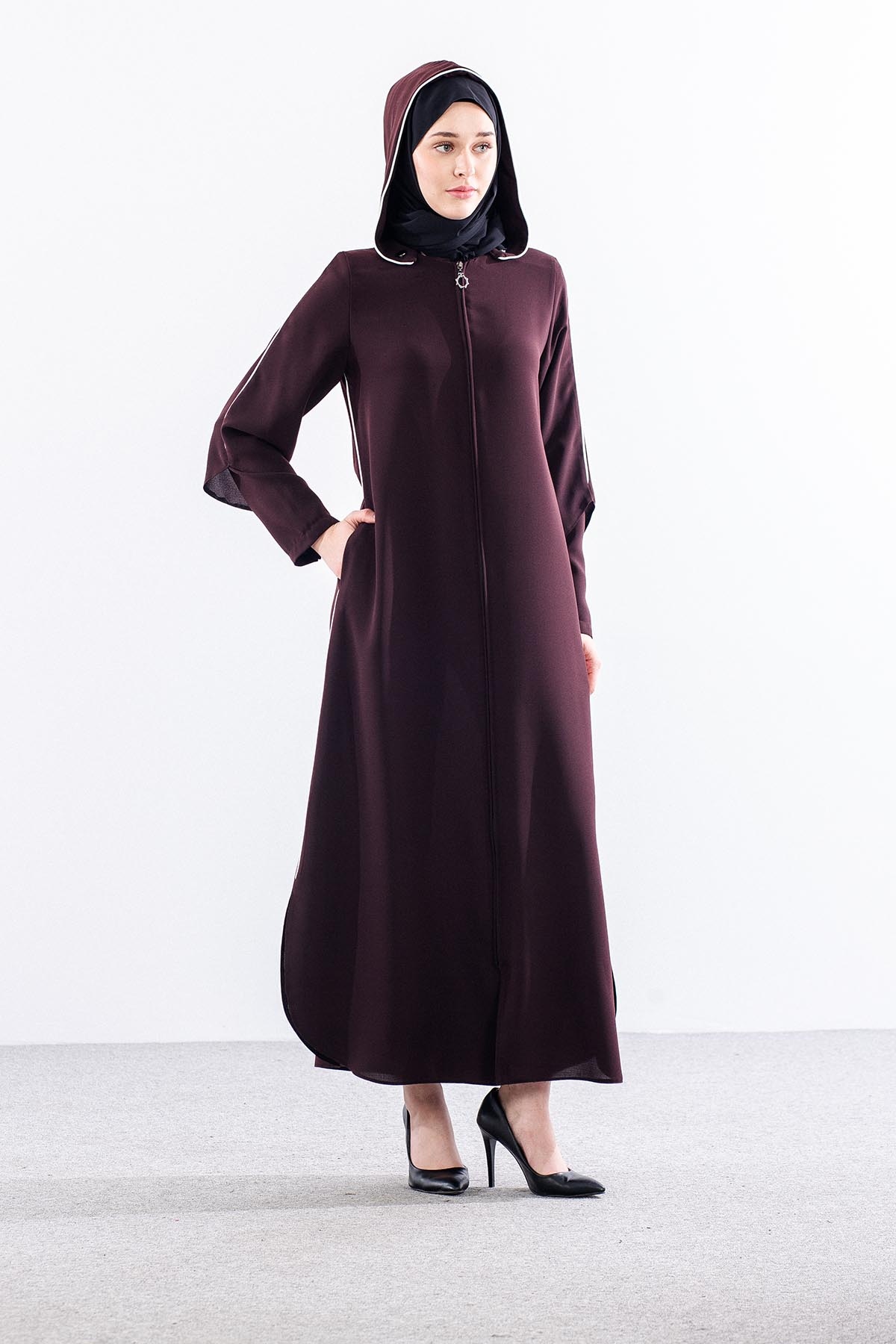 195 Ferace 40-50 Biye Detay - Kahve - 3