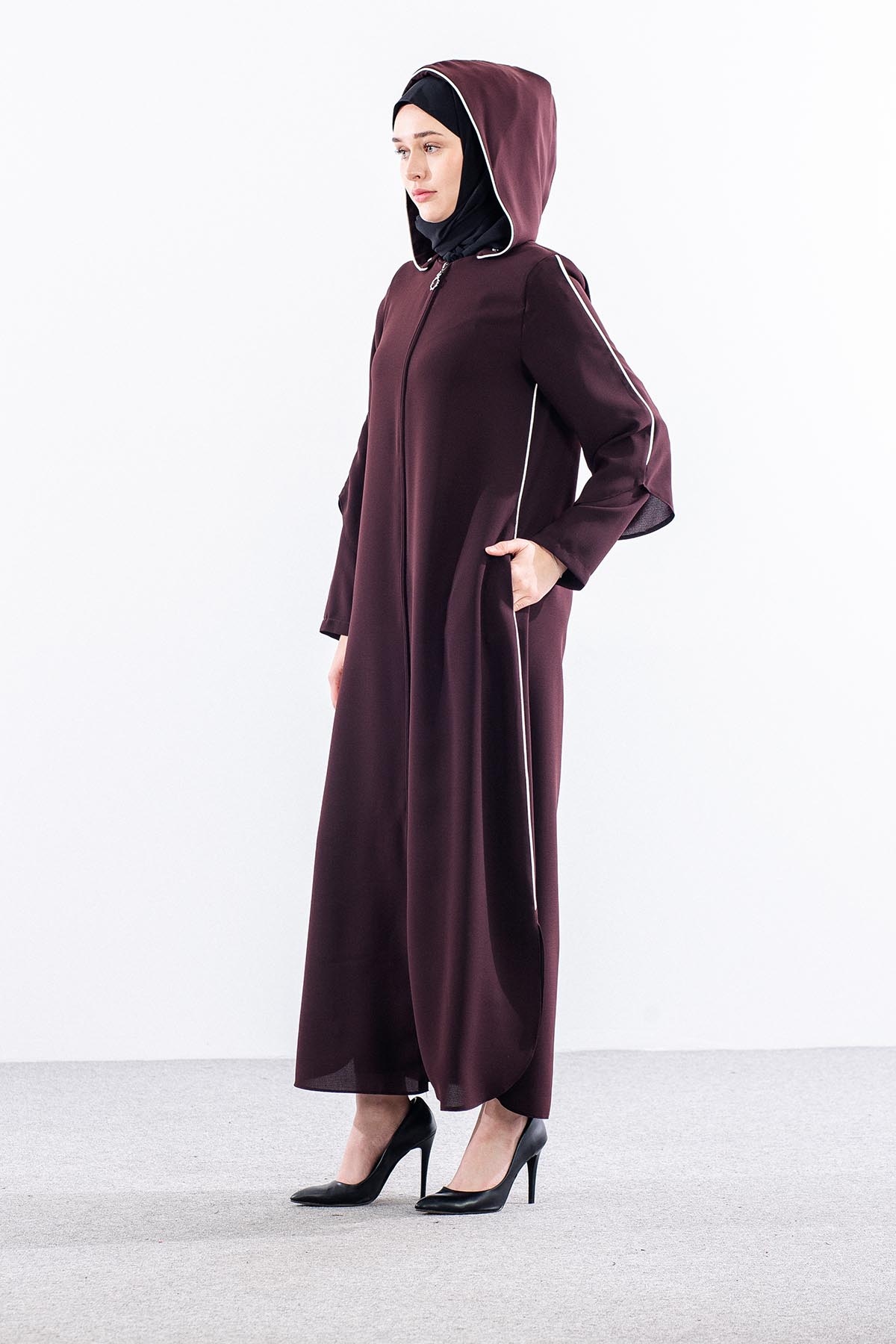 195 Ferace 40-50 Biye Detay - Kahve - 4