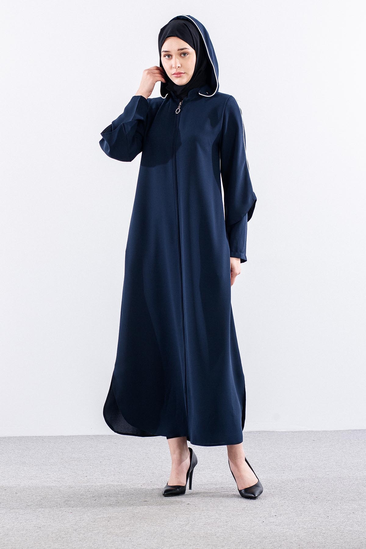 195 Ferace 40-50 Biye Detay - Lacivert - 3