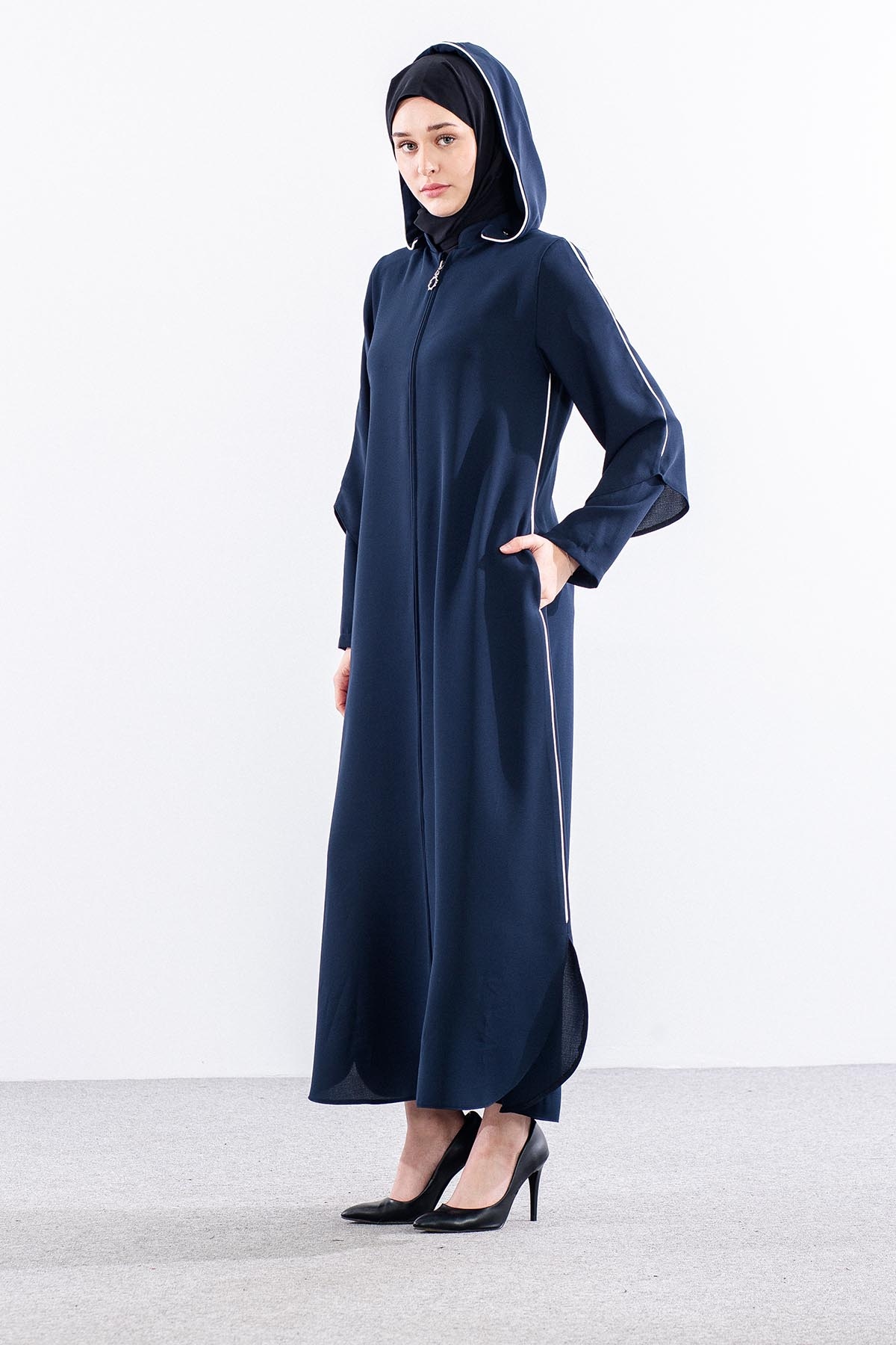 195 Ferace 40-50 Biye Detay - Lacivert - 4