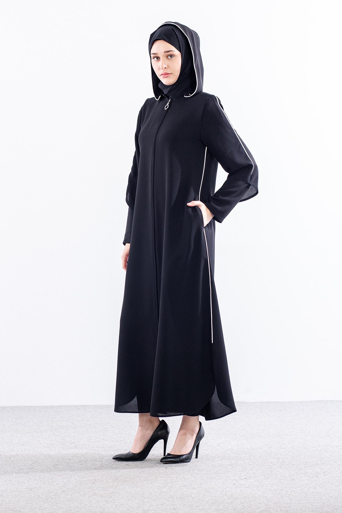 195 Ferace 40-50 Biye Detay - Siyah - 4