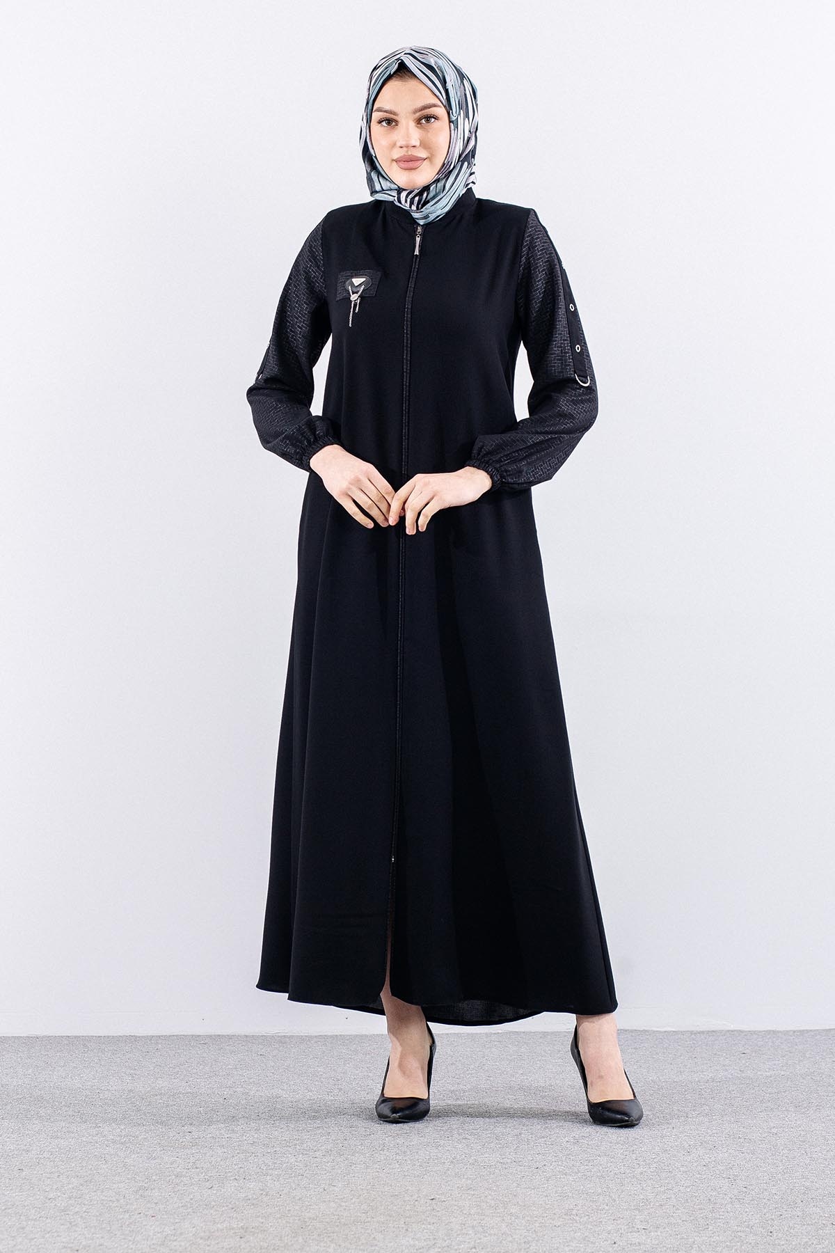 198 Ferace 40-50 Kusgozu Kol Detay - Siyah - 1