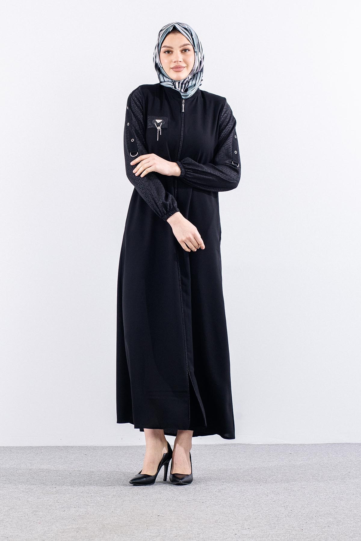 198 Ferace 40-50 Kusgozu Kol Detay - Siyah - 2