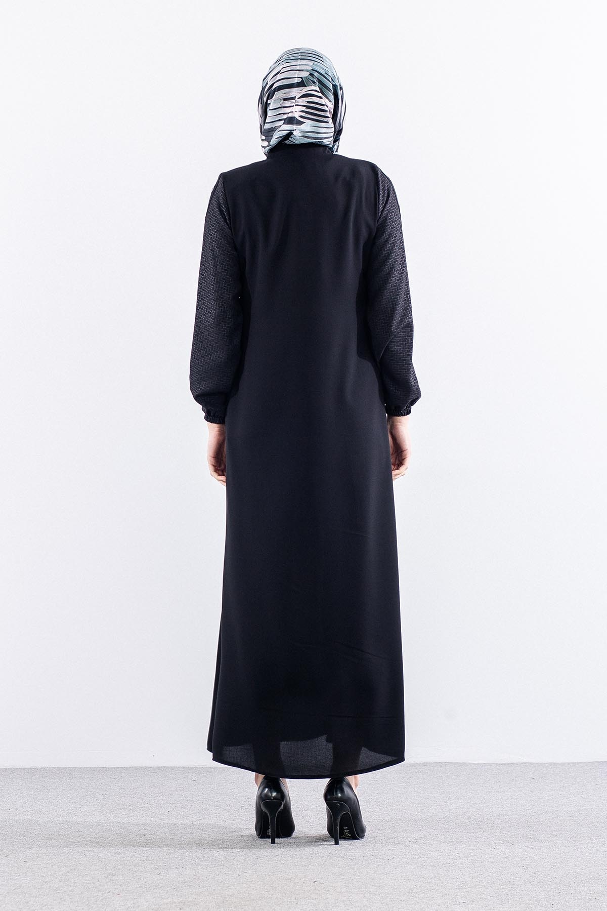 198 Ferace 40-50 Kusgozu Kol Detay - Siyah - 4