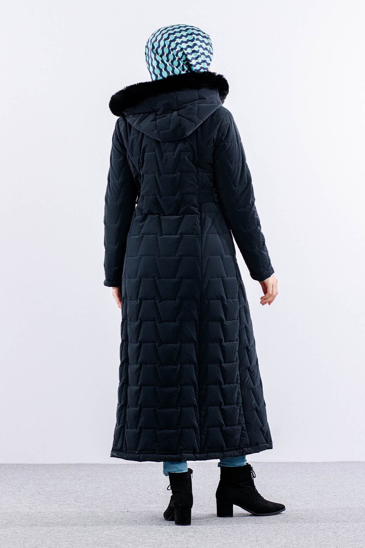 1989 Kapitone Manto 38-48 - Lacivert - 6