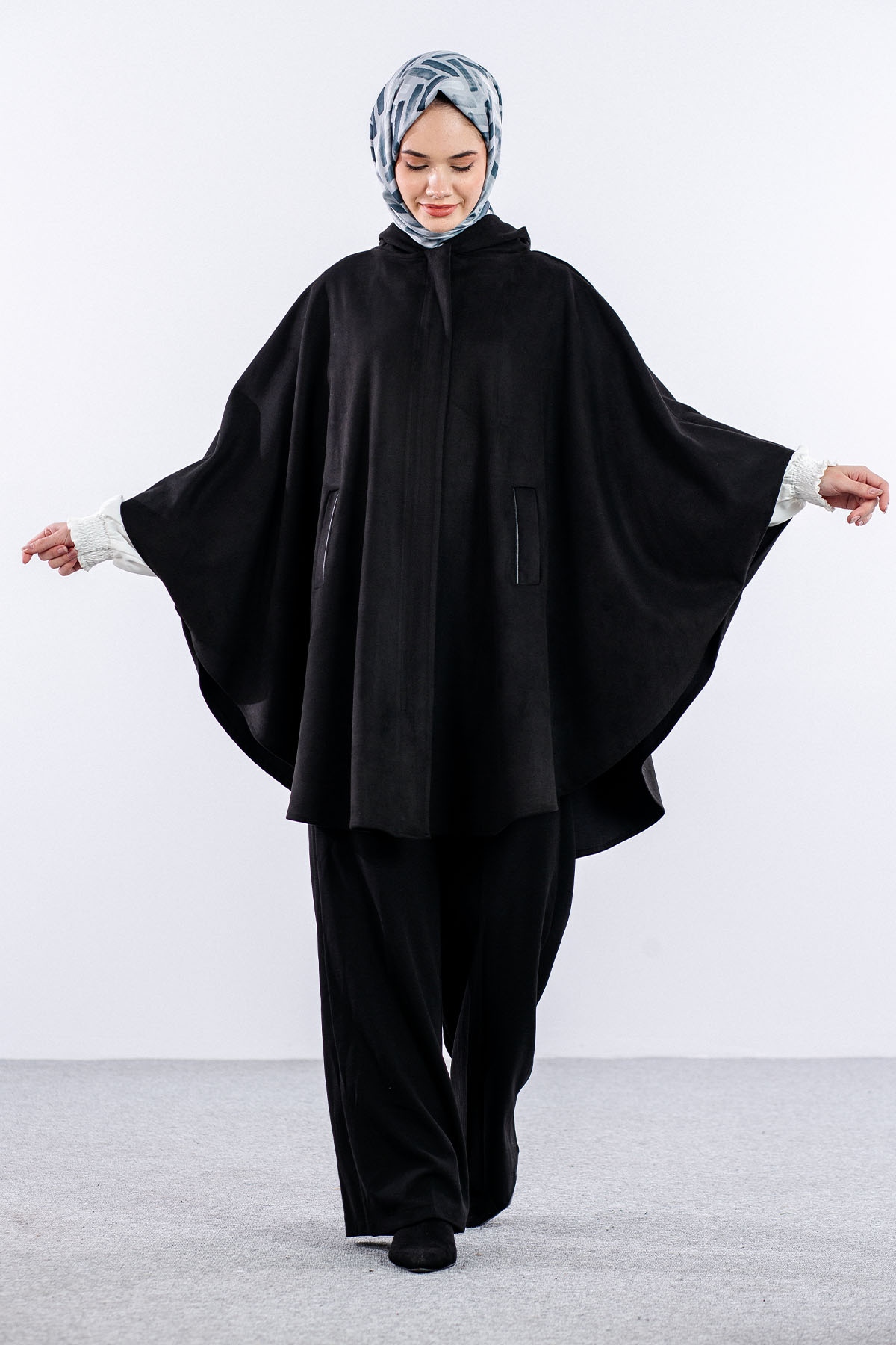 2001 Süet Panço Tek - Siyah - 2