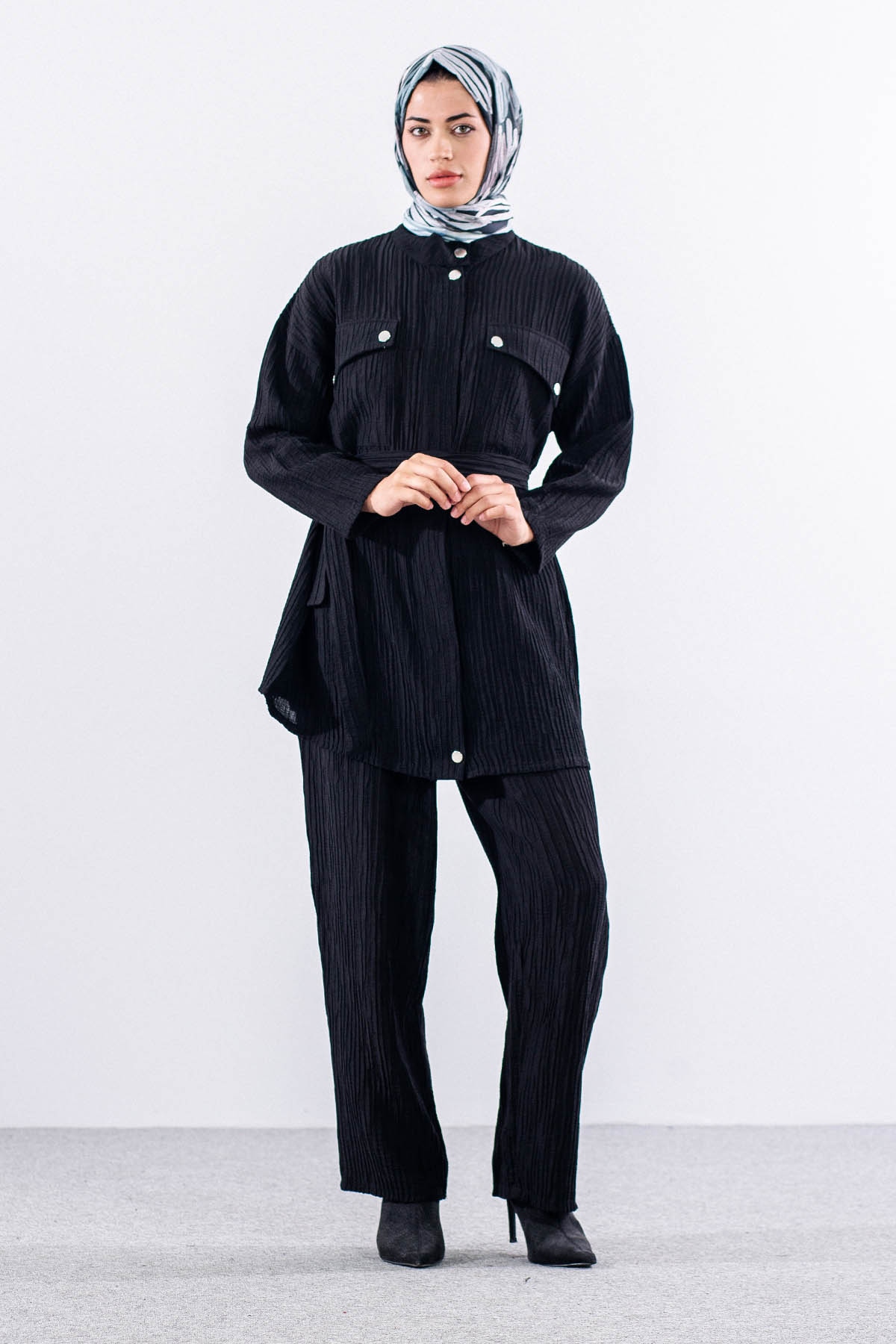 2019 Takim 44-50 Cep Detay Burumcuk - Siyah - 1