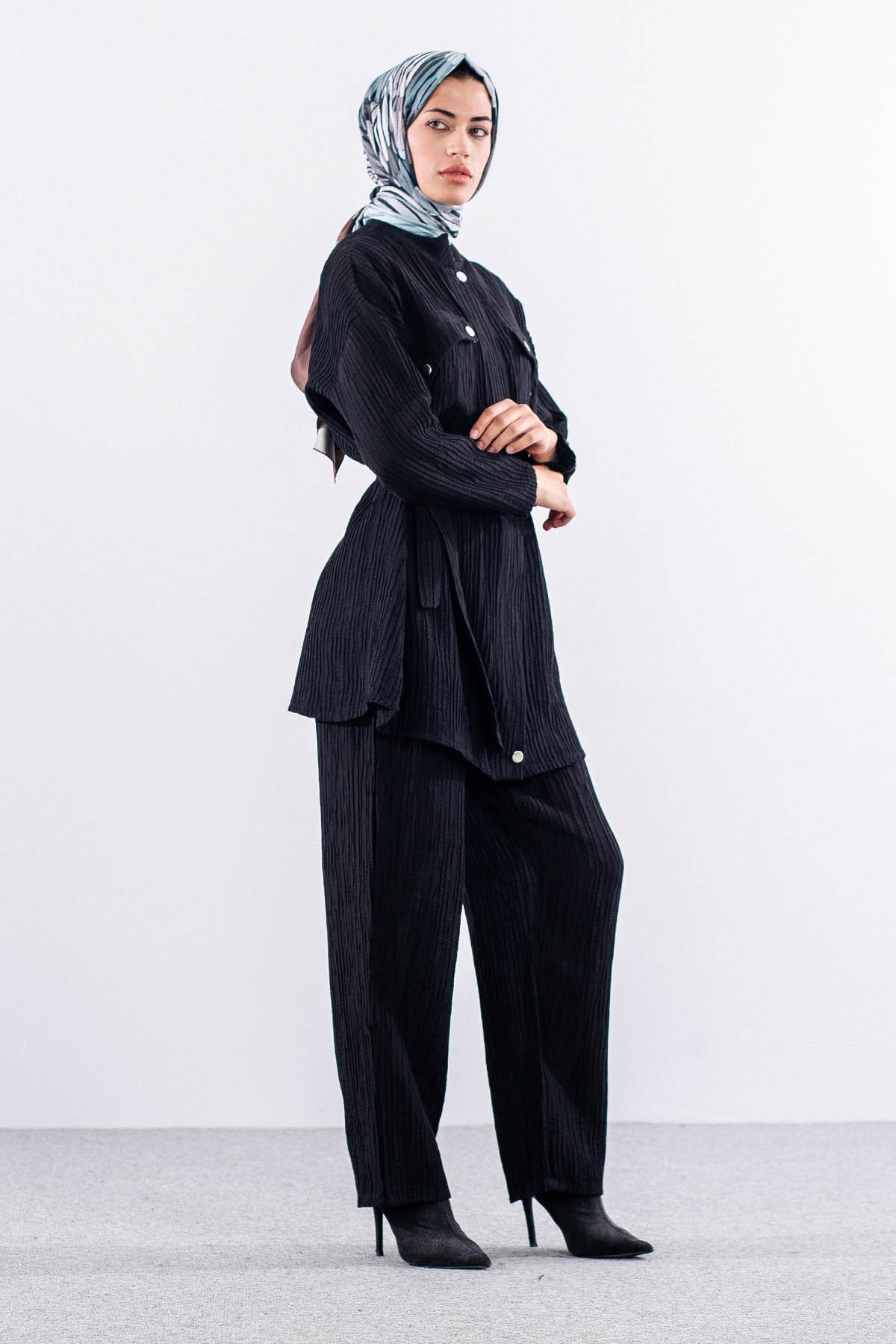 2019 Takim 44-50 Cep Detay Burumcuk - Siyah - 3