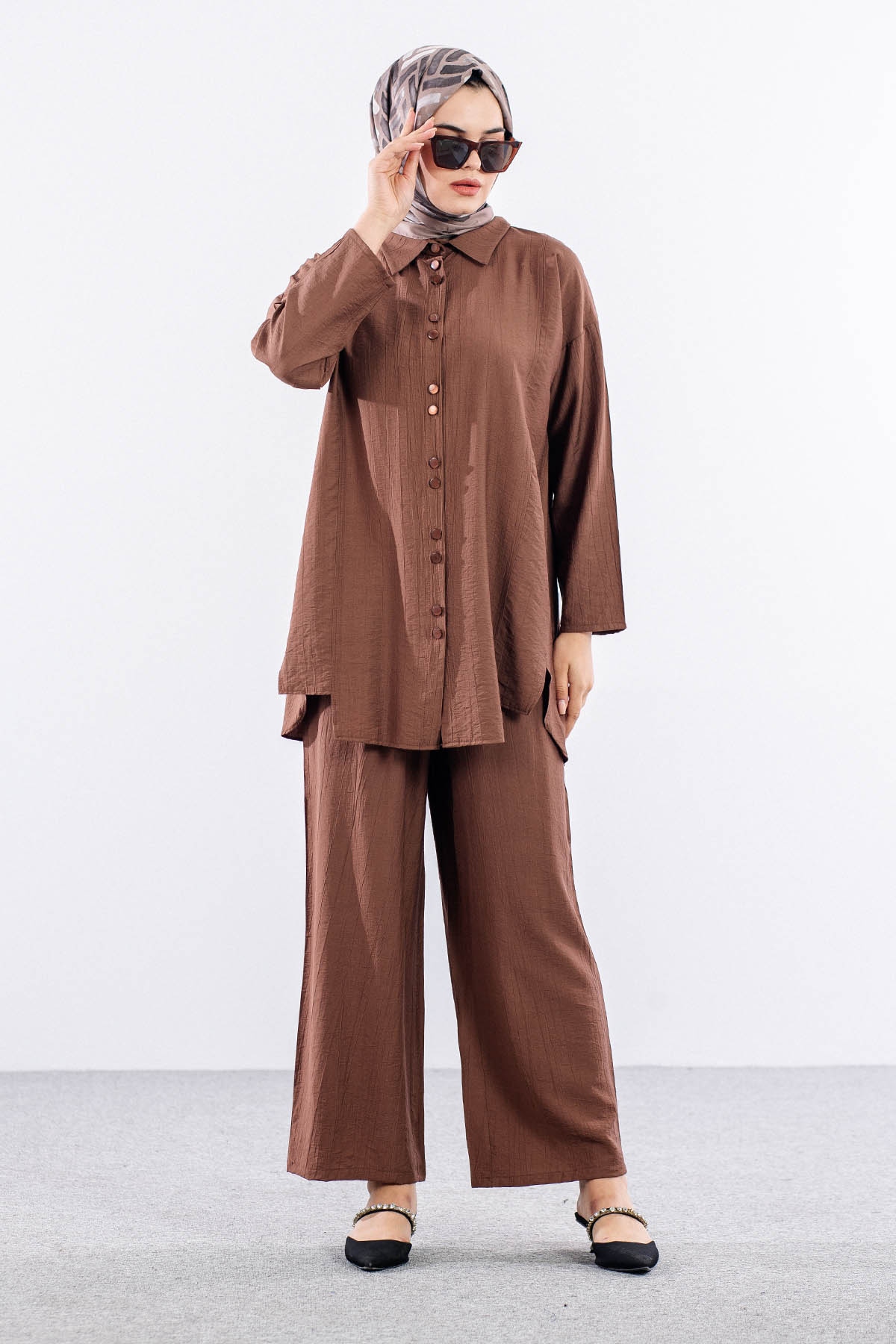 2024 Takim 42-50 Dugmelı Mıodel - Kahve - 1