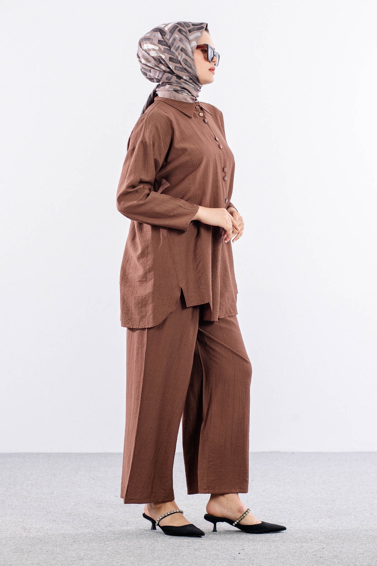 2024 Takim 42-50 Dugmelı Mıodel - Kahve - 4